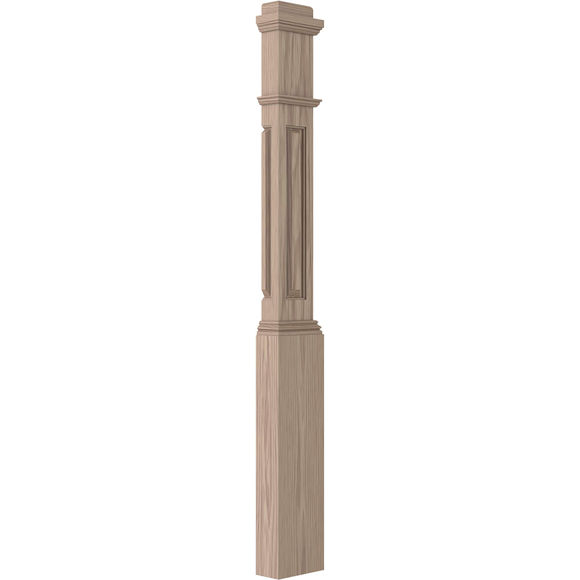 L.J. Smith Stair Systems LJRA-4091 1-2-HK 6.25-in x 55-in Unfinished Hickory Universal Stair Newel Post Half post