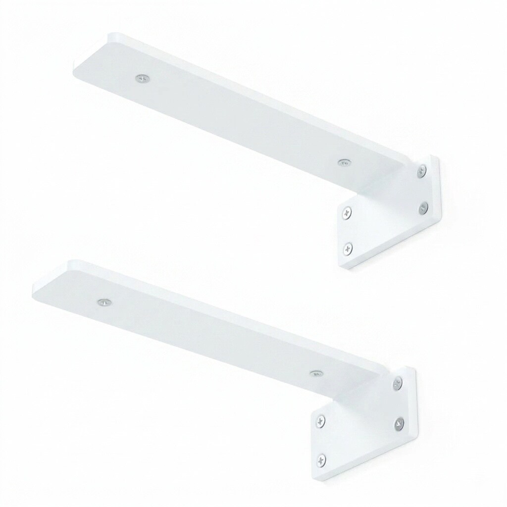 Aoibox  6 in Heavy Duty Floating Shelf L Brackets with Hidden Design and Modern White Iron Finish 6 Pack Inch