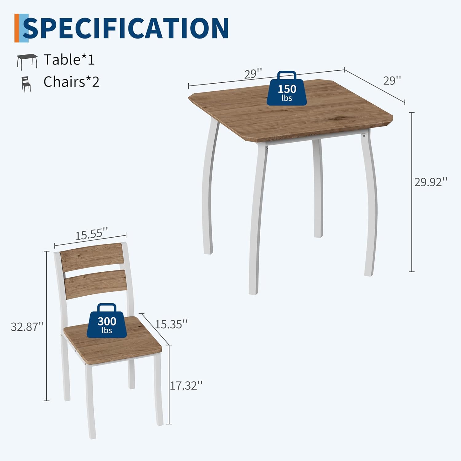 Qeetex DHZ-PHK-33WWU75S Dining-Sets - View #2