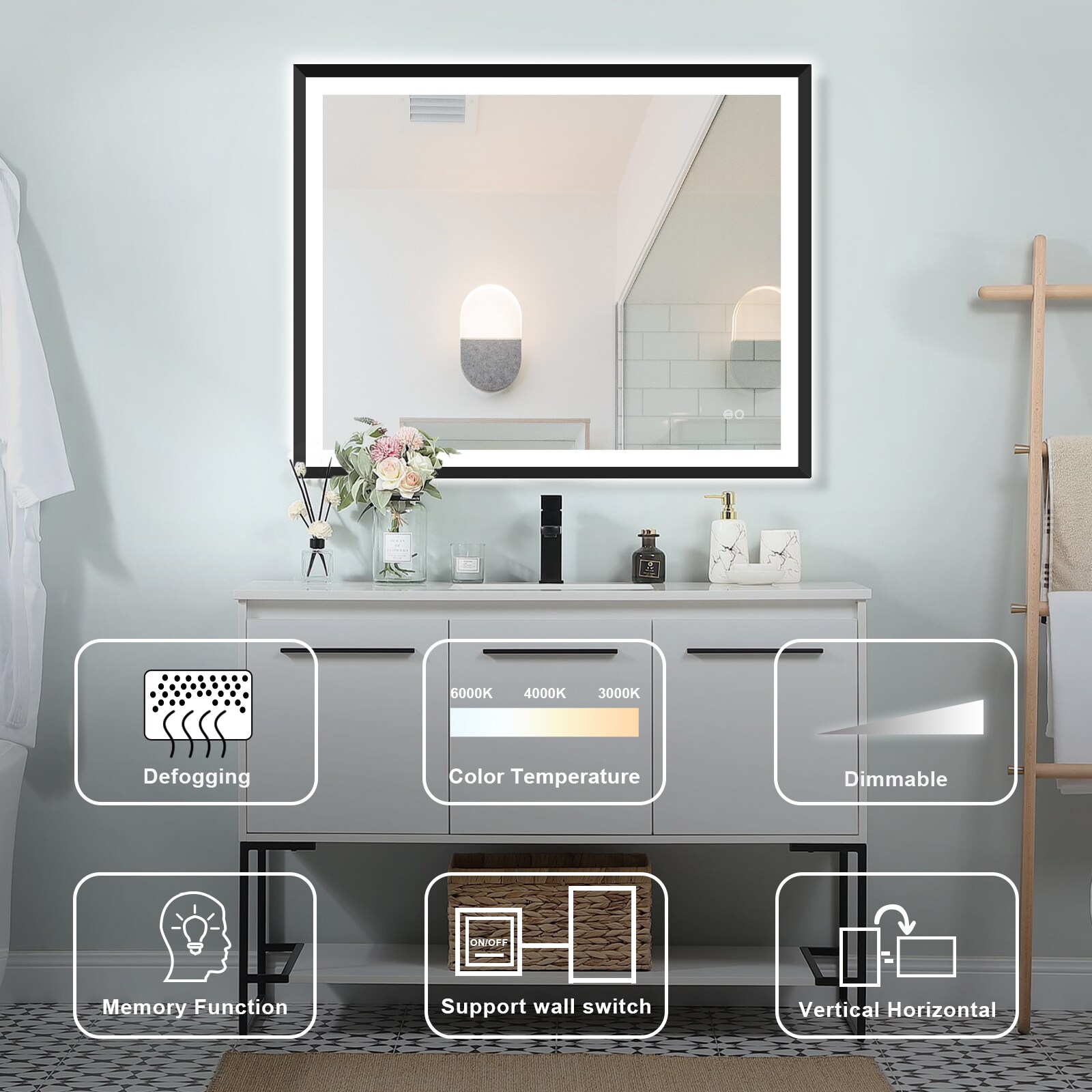 Forclover MRW-6F4032MB Framed-Bath-Mirrors - View #4