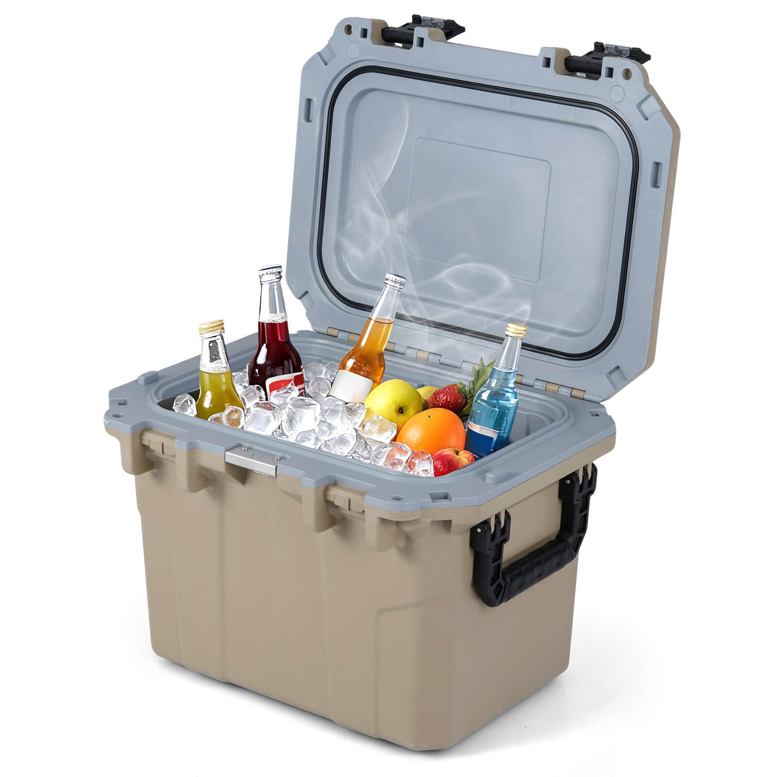 Costway  53 QT Ultra-Light Injection Molded Cooler with 2 Handles and Bottle Opener for 6 Days Coffee