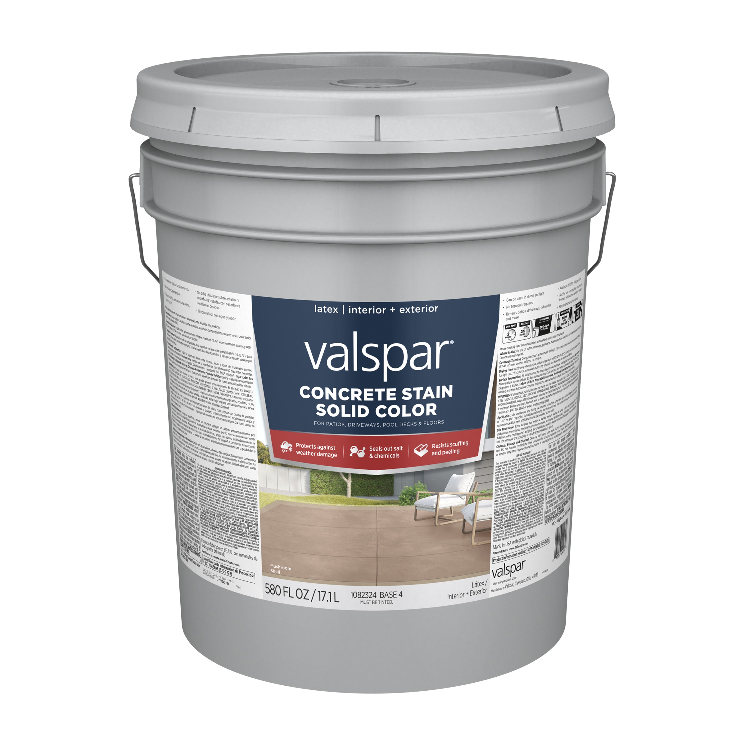 Valspar 024.1082324.008 Base 4 Water-based Flat Concentrate Concrete stain and sealer ( 5-gallon )