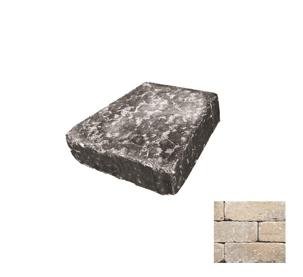 Oldcastle 16254150 3-in H x 13-in L x 13-in D Cotswold Mist Concrete Retaining Wall Cap