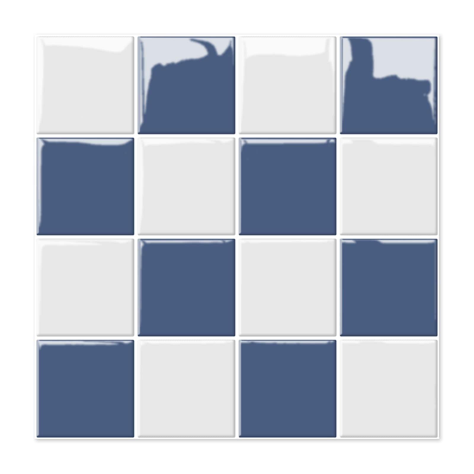 Misopily  Peel and Stick Backsplash Panels 12 by 12 Inch Blue and White Wall Tiles for Kitchen Bathroom Easy to Install durable home and garden