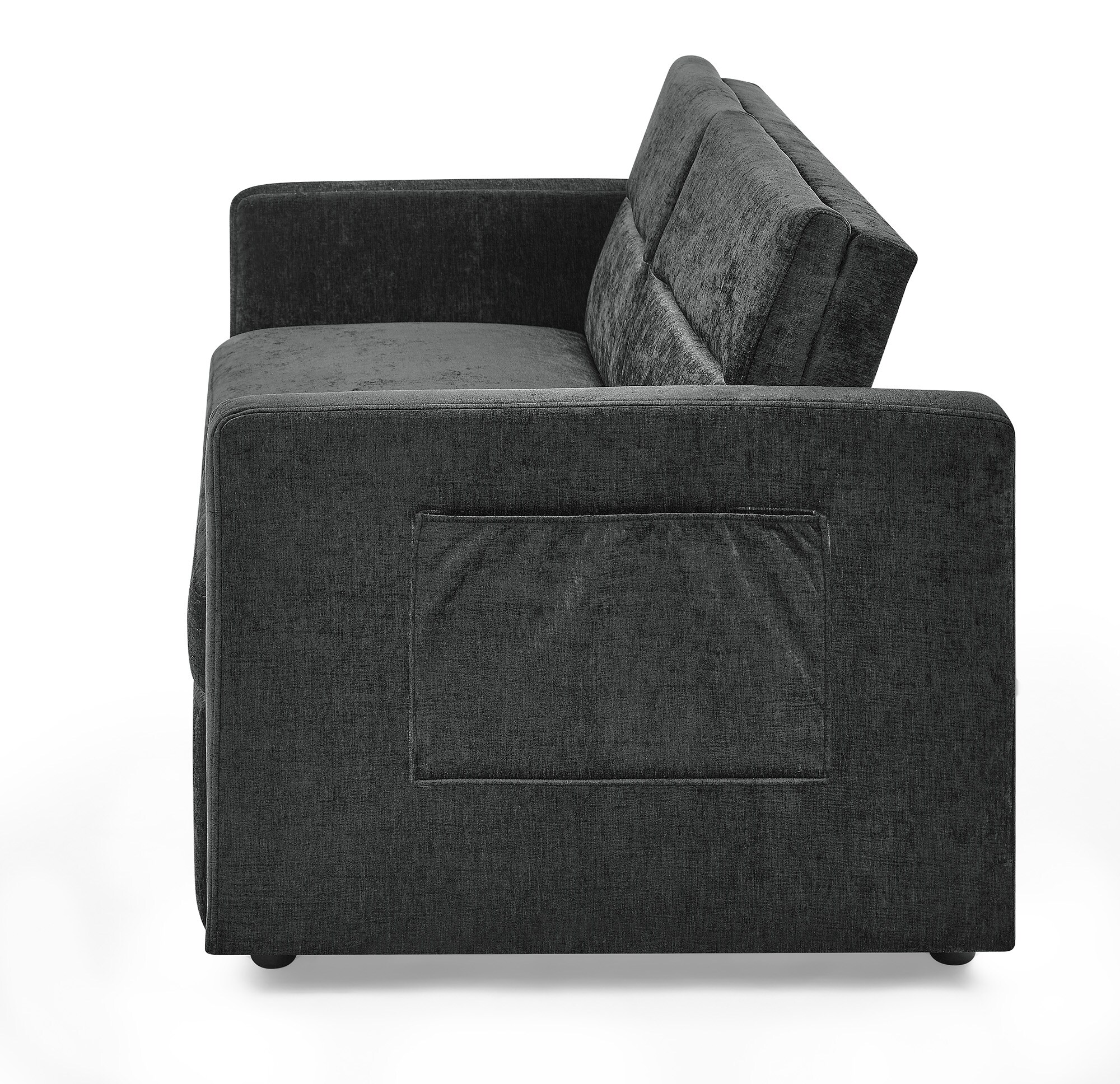 LIVIZA 54.5-in Modern Black Velvet 2-seater Reclining Sleeper In The ...