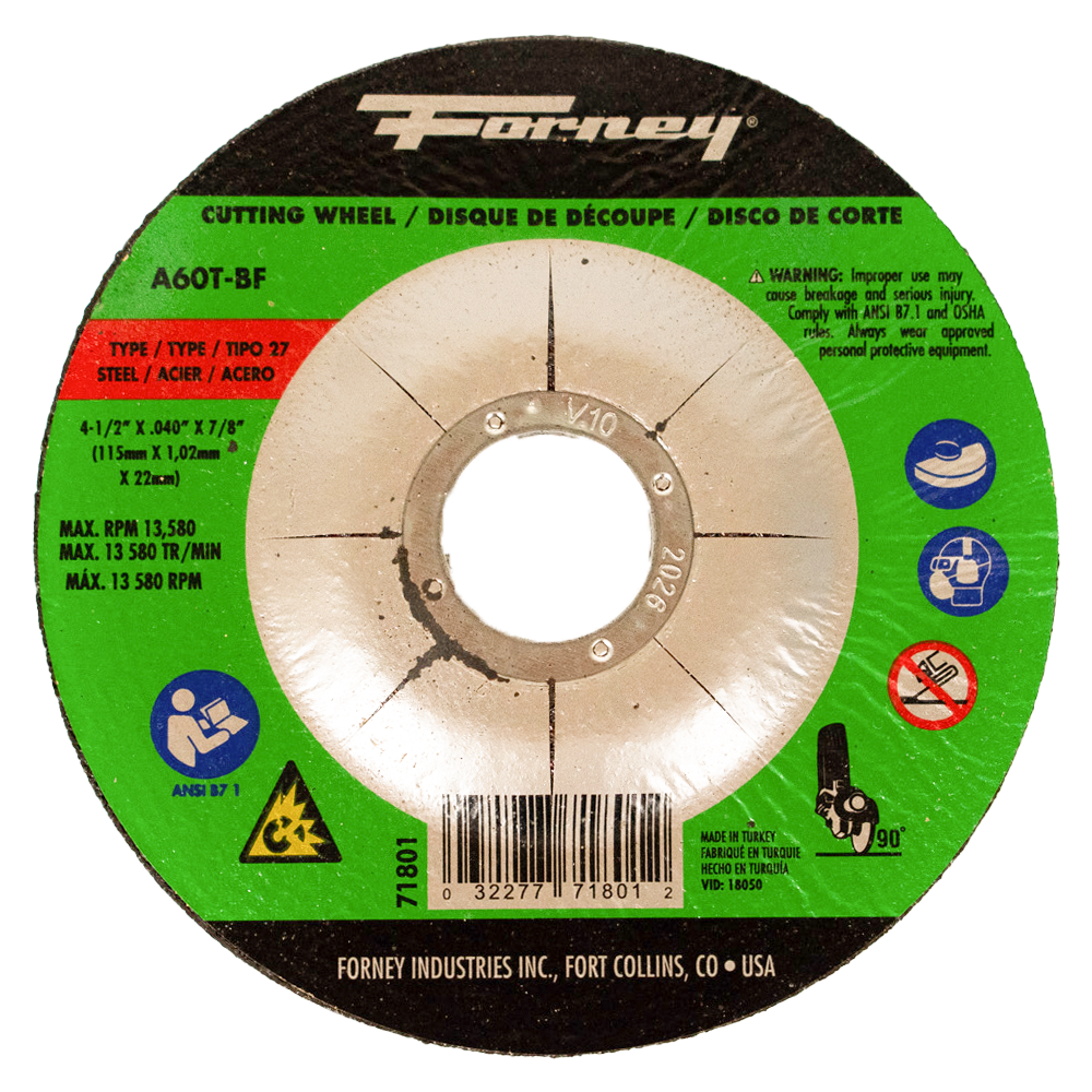 Forney 71801 Cut Off Wheel 4.5-Inches Aluminum oxide Cut-off wheel