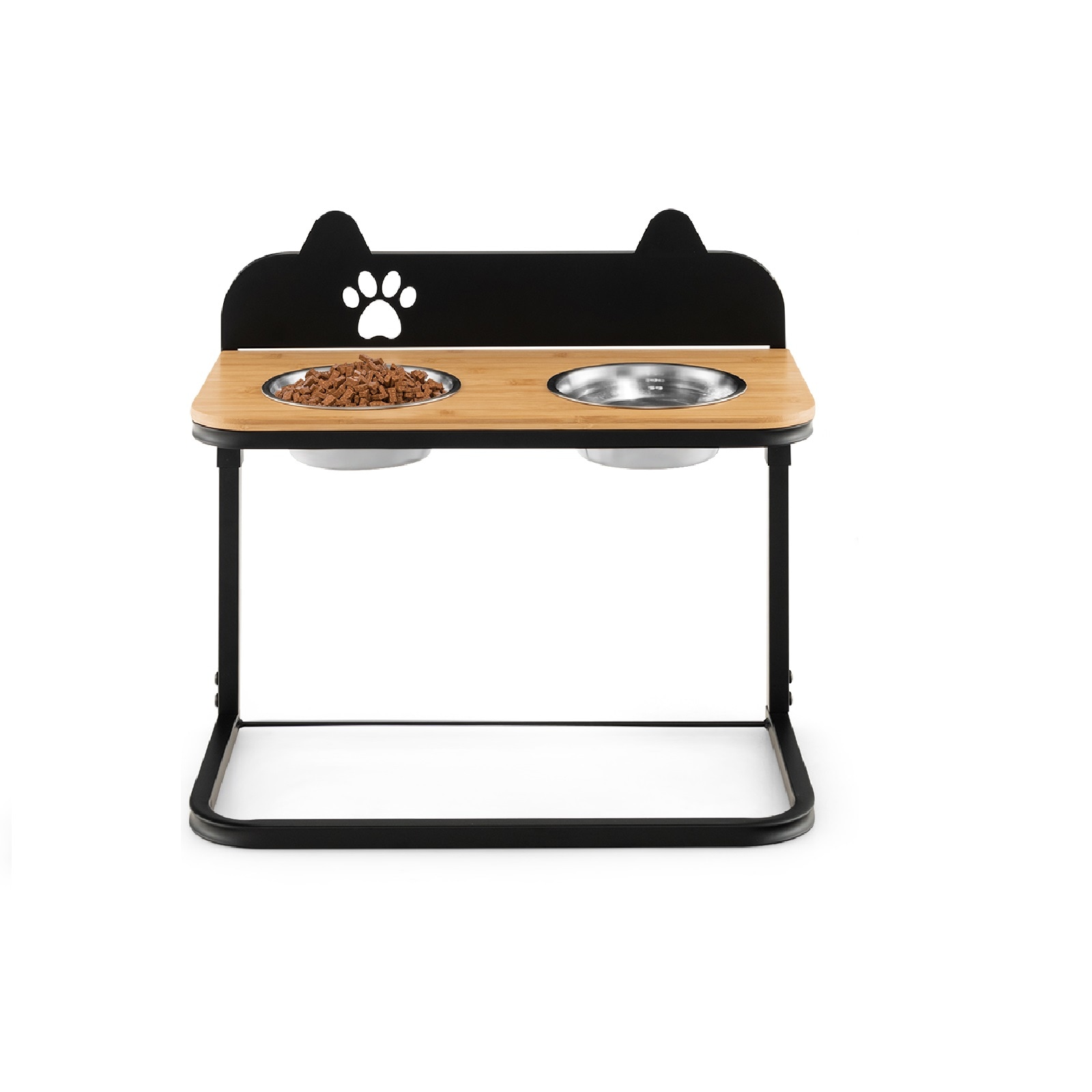 Slickblue Elevated Dog Feeder with 2 Stainless Steel Bowls and Adjustable Height for Kitchen or Living Room