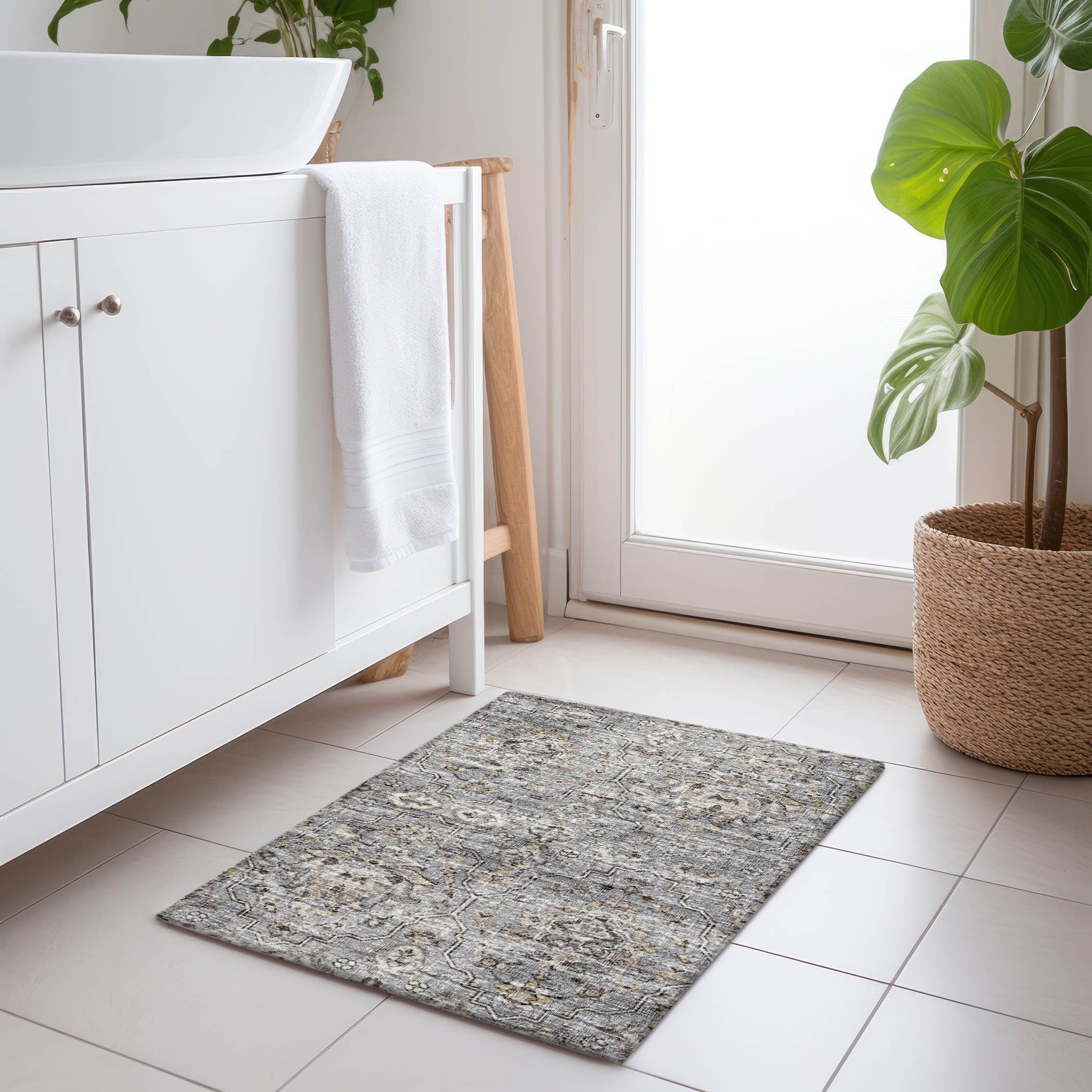 Addison Rugs AMF94AS20X30 Mayfield AMF94AS 2 x 3 (ft) Loomed Polyester Ash Rectangular Indoor Abstract Machine washable Area rug