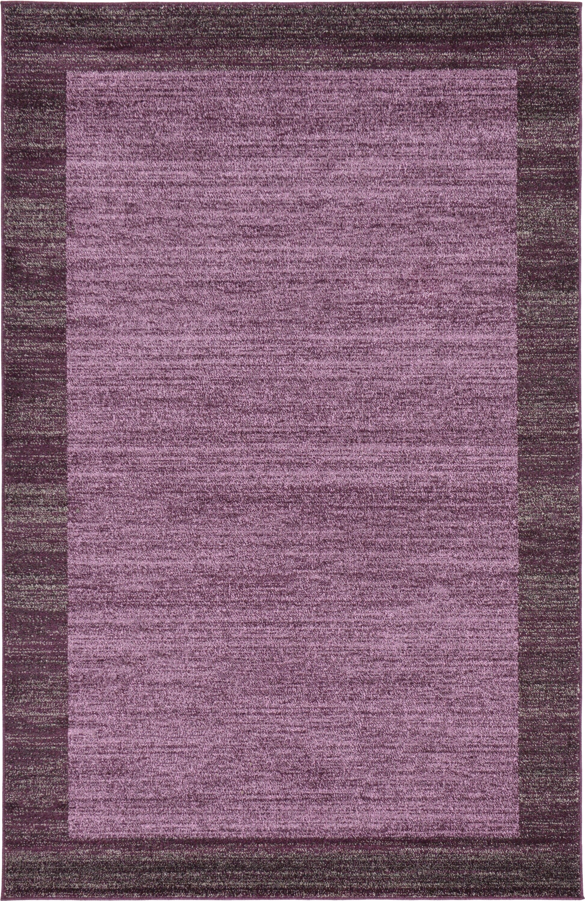 Unique Loom 3130967 Abigail Del Mar 5 x 8 (ft) Loomed Polypropylene Violet/Ivory Rectangular Indoor Border Area rug