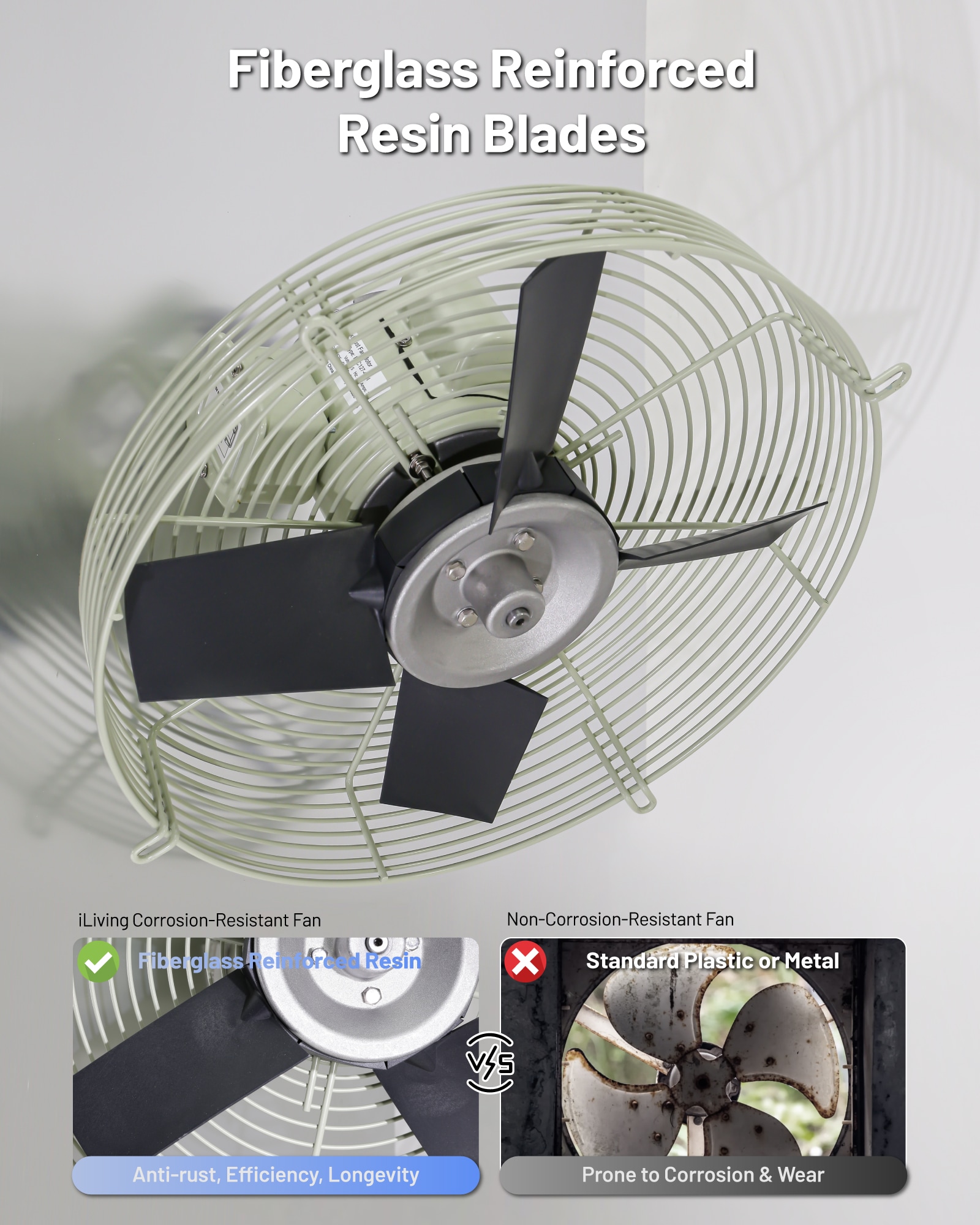 iLIVING ILG8SF16S-CR Wall-Mounted-Fans - View #7