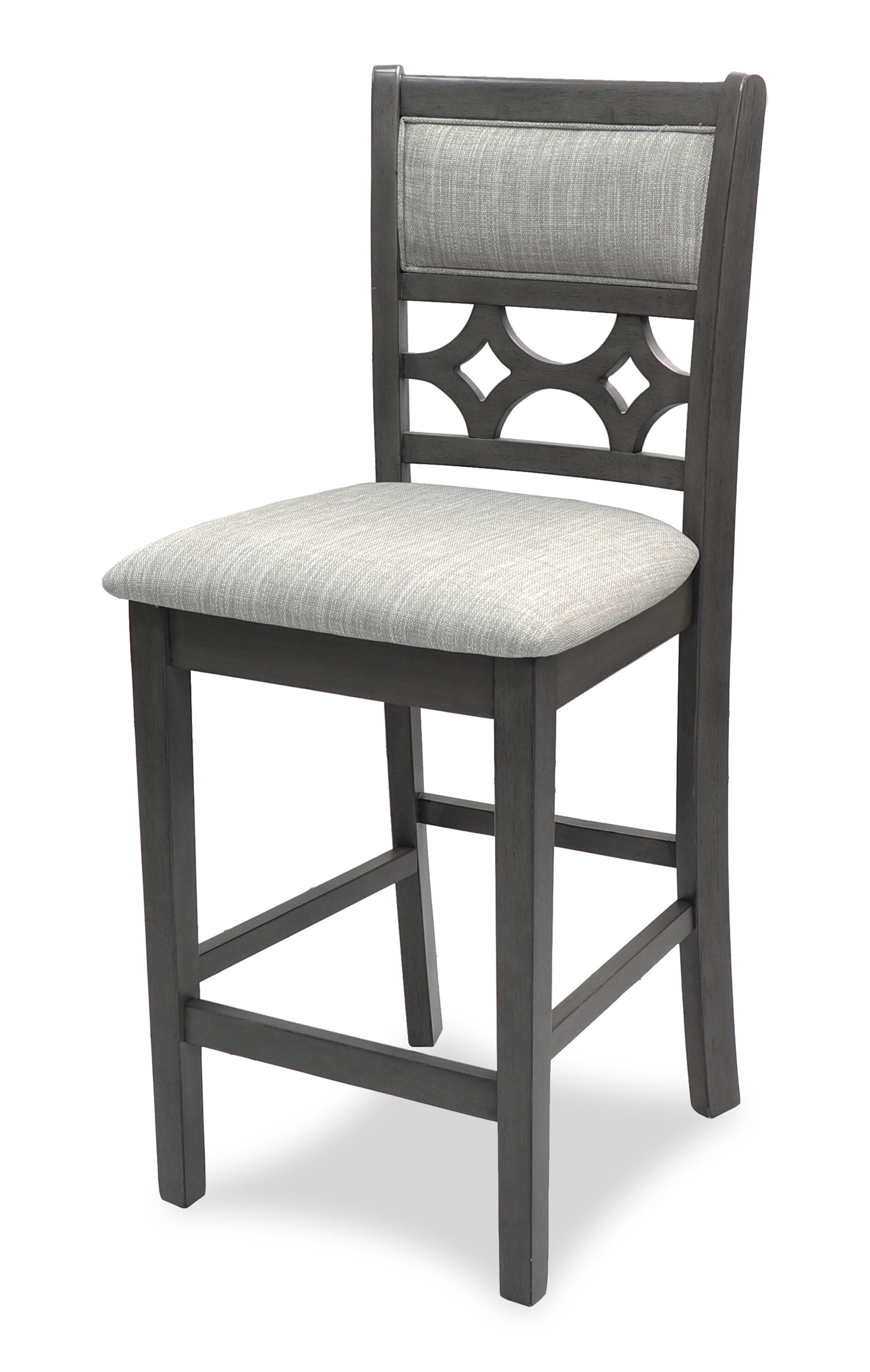 Contemporary 42" Round Gray Dining Set with 4 Padded Chairs