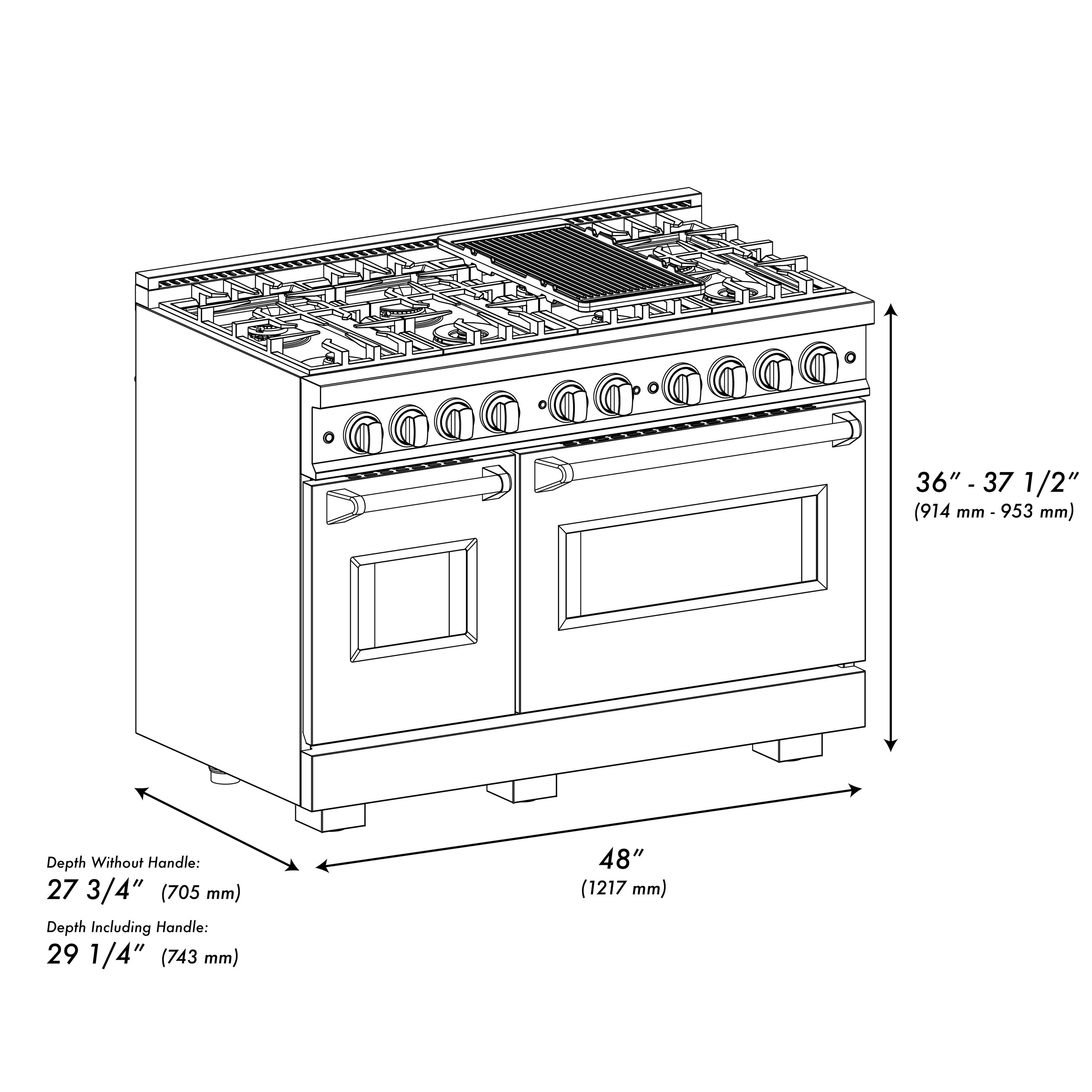 ZLINE KITCHEN & BATH CDRSZ-WM-48-MB Double-Dual-Fuel-Ranges - View #11