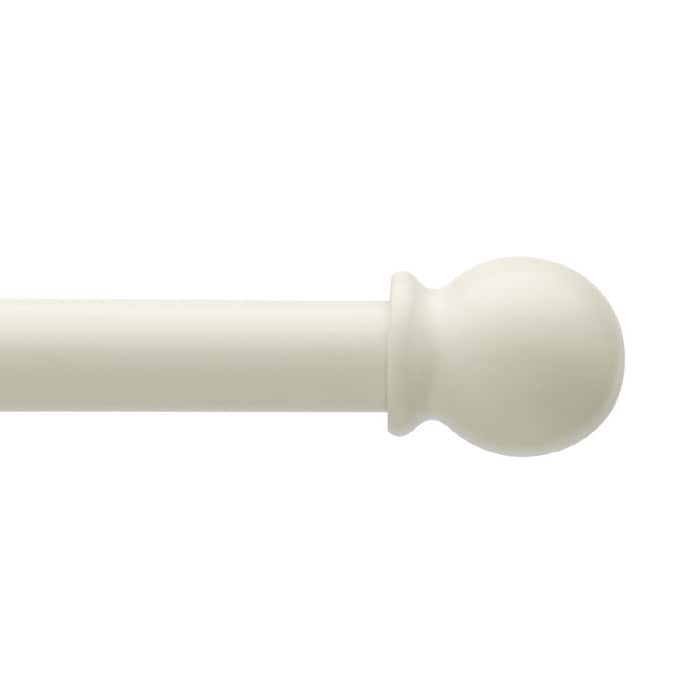 Style Selections White Wood Single, White Curtain Rods