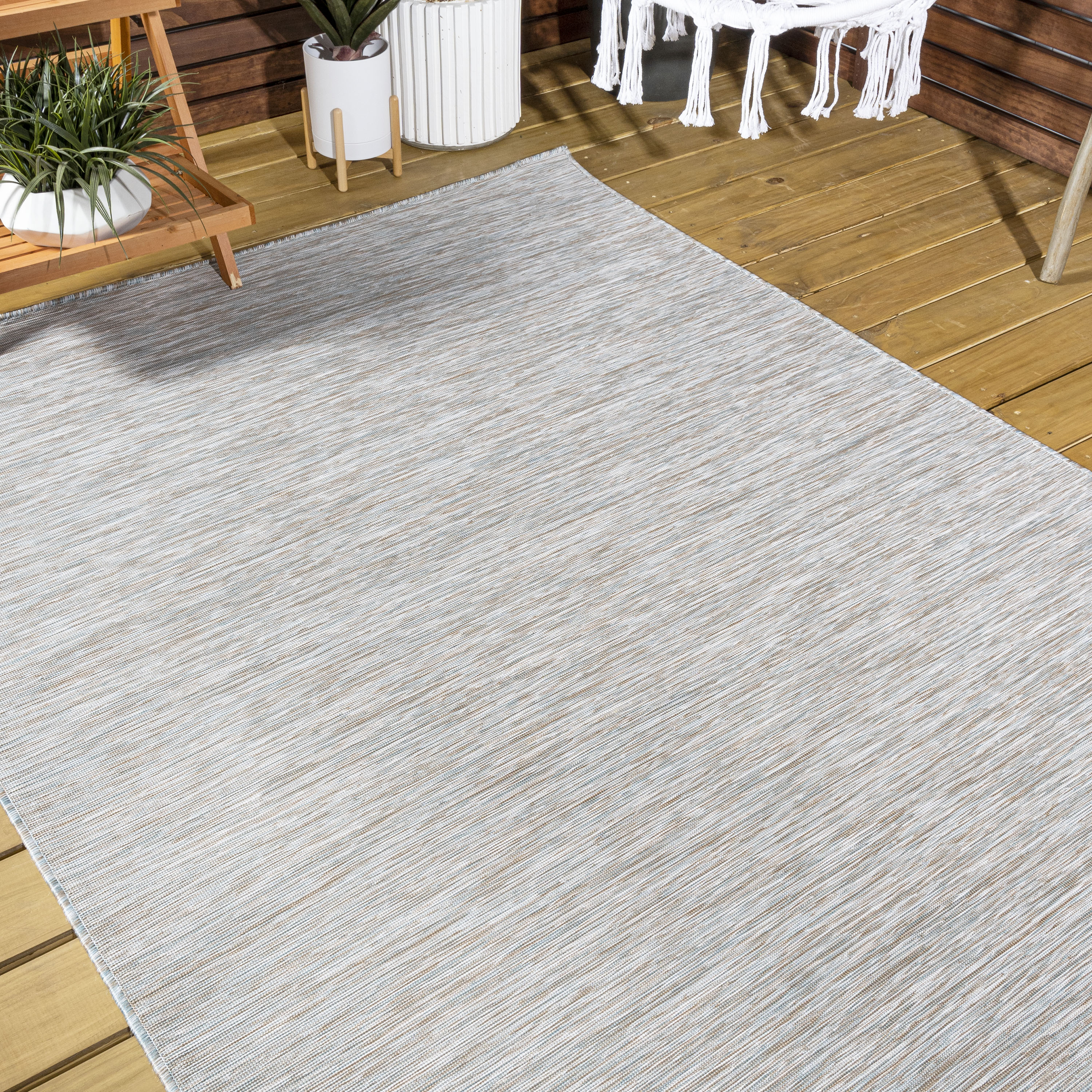 Ethan Modern 9' x 12' Gray Flatweave Synthetic Area Rug
