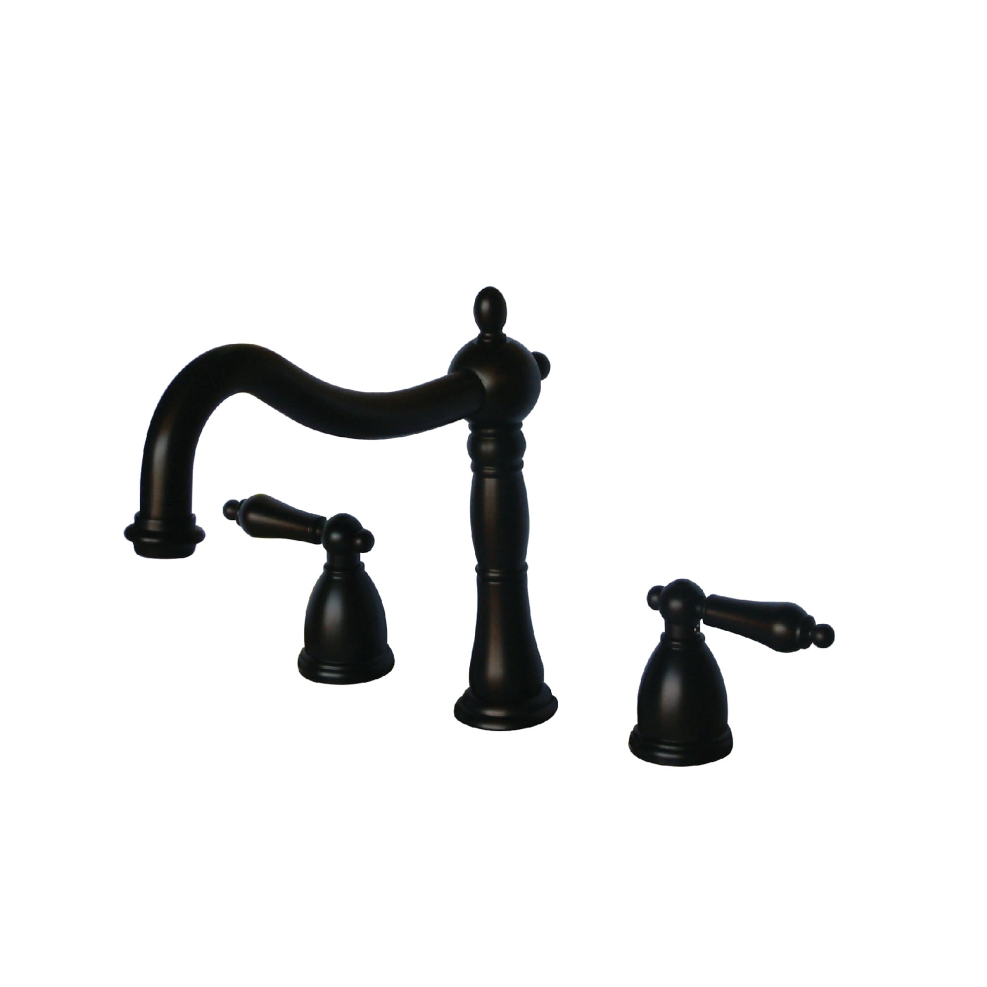 Kingston Brass WLKS1345AL Heritage Oil-rubbed bronze 2-handle Deck-mount Roman High-arc Bathtub Faucet ( Valve Included )