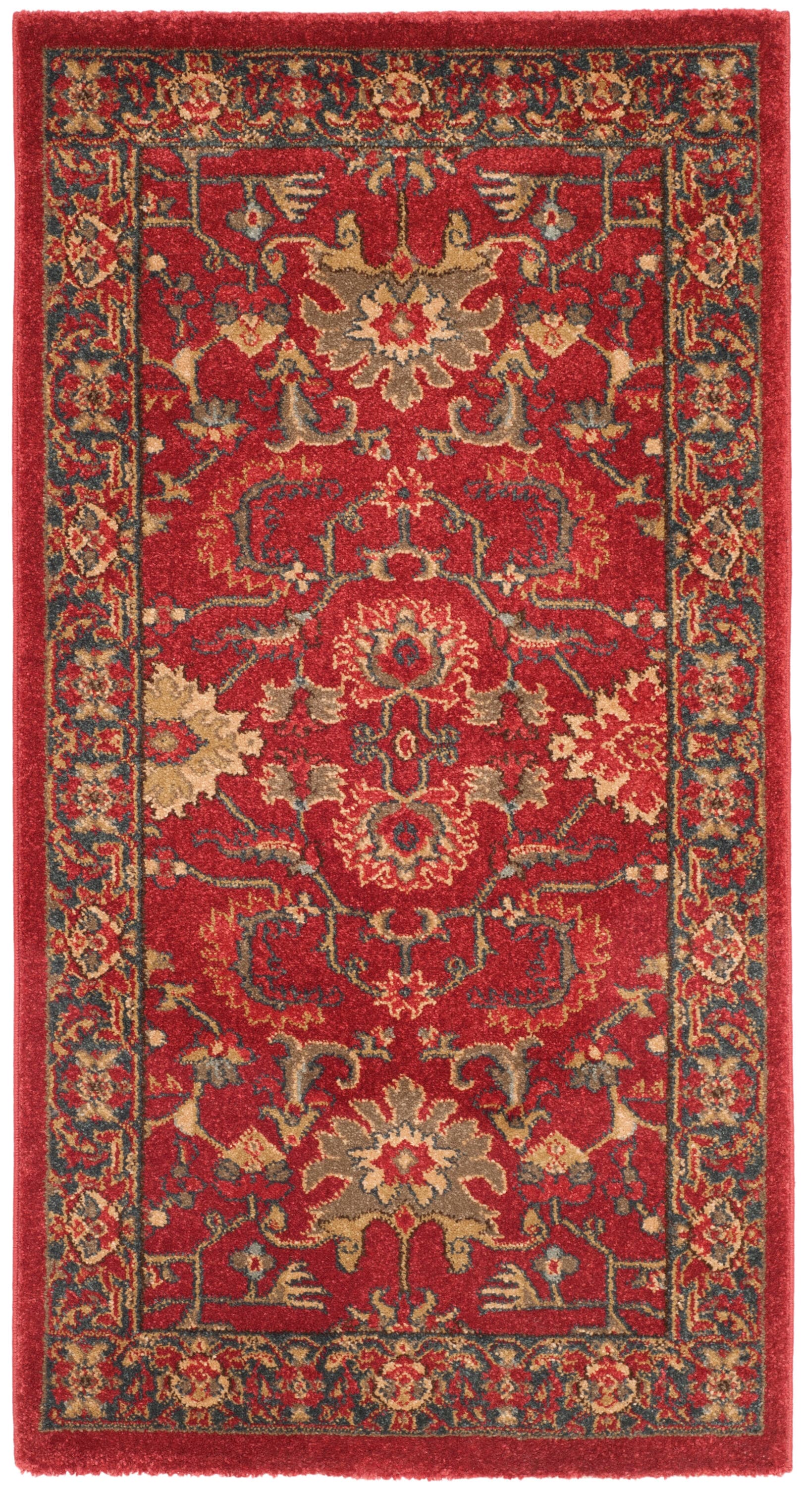 Reversible Rectangular Easy-Care Rug in Red/Navy - 26in x 4in