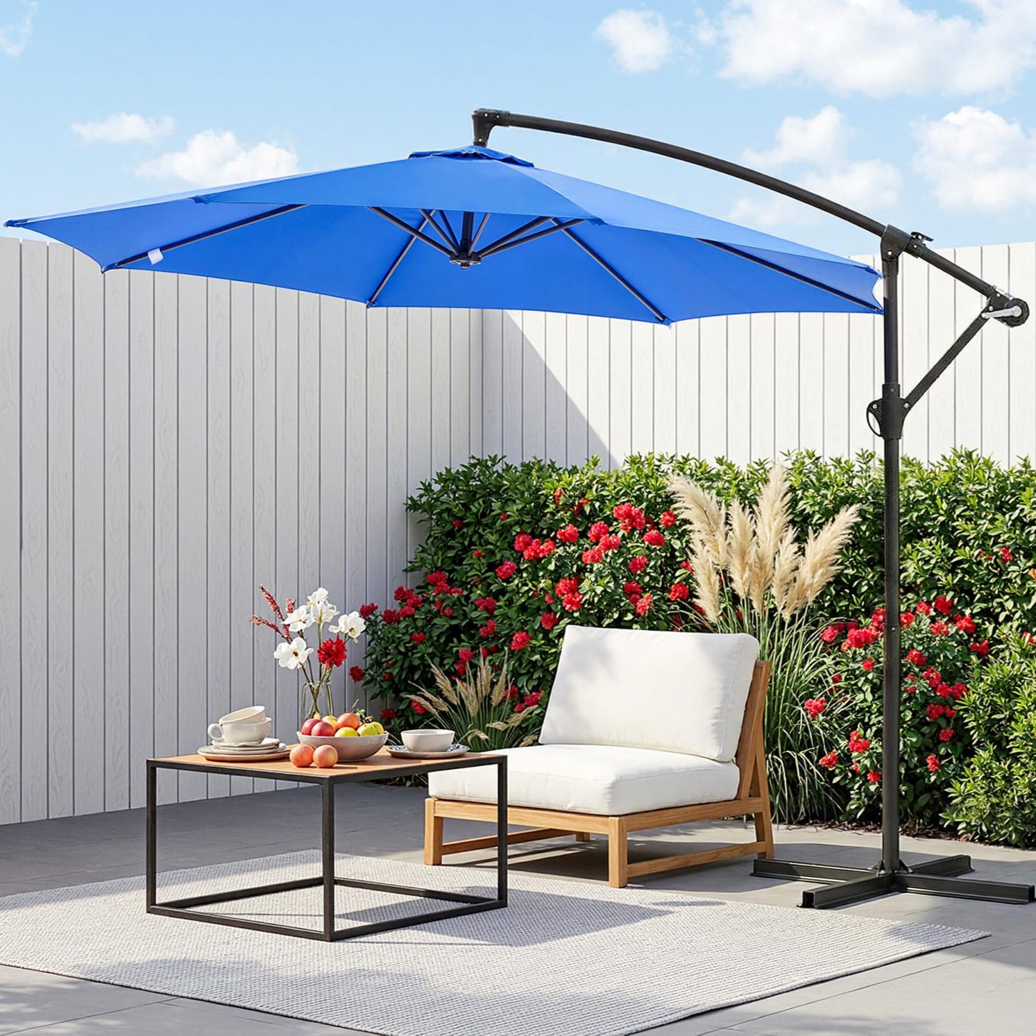 lowery's patio umbrellas Market Scene Northern Town LS Lowry Umbrella Sunshine Valley 10-ft Steel Gray