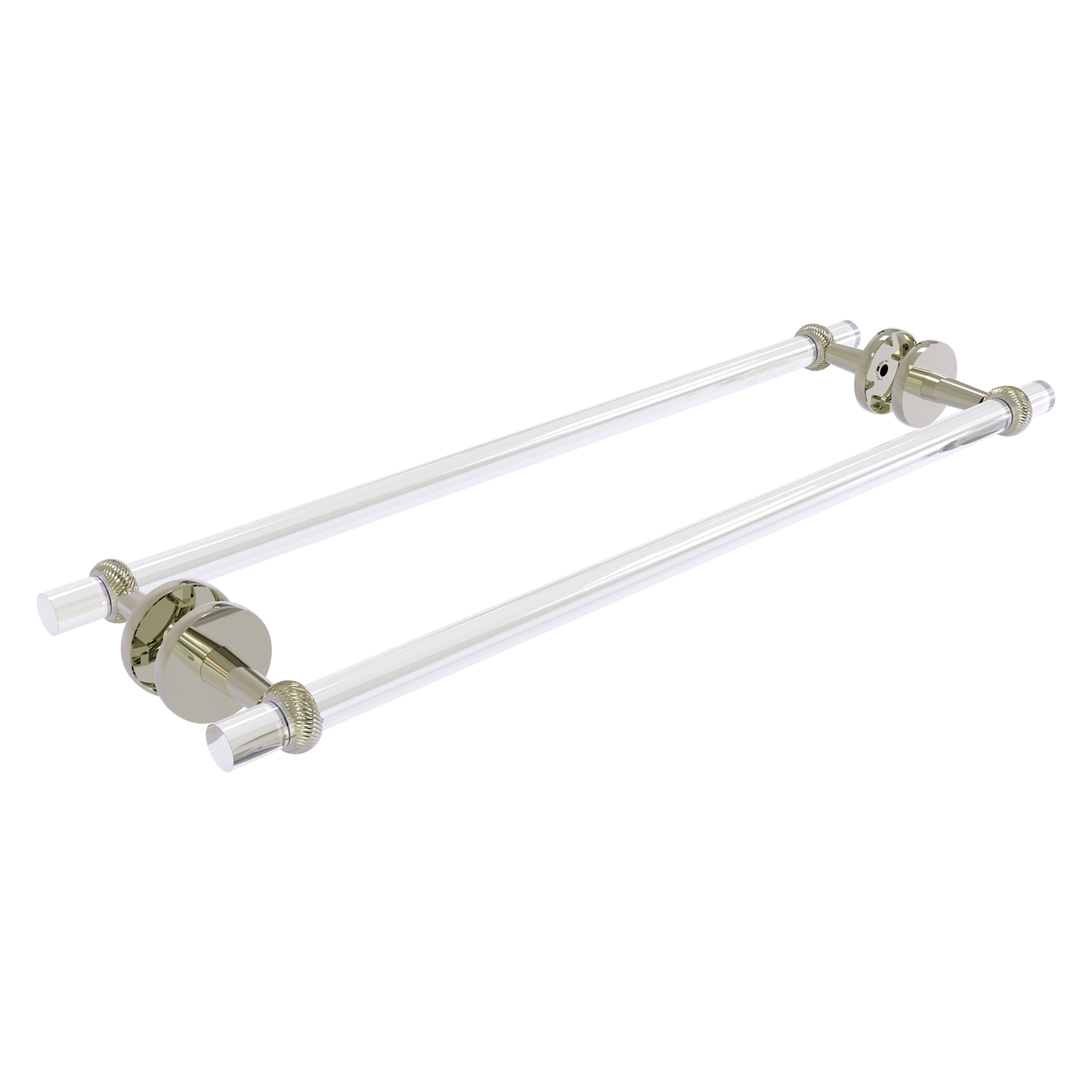 Allied Brass CV-41T-BB-24-PNI Clearview 24-in double Polished Nickel Wall mount Double Towel Bar