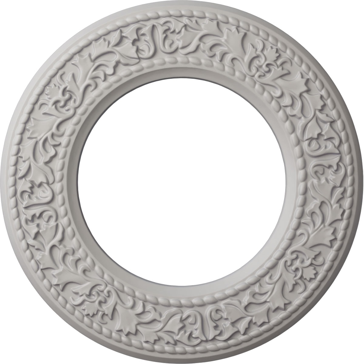 Ekena Millwork CM13BLUWF Blackthorn 13.375-in W x 13.375-in L Painted Ultra Pure White Polyurethane Whole Ceiling Medallion