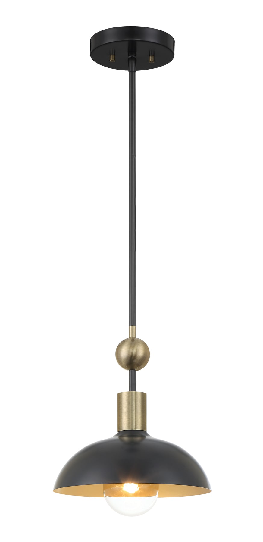 Minka Lavery 1994-862 Biloxi Black and Weathered Antique Brass Modern/contemporary Bell Medium Hanging Pendant light