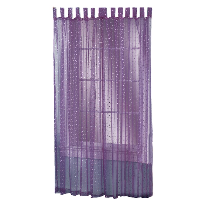 Style Selections 84 In Purple Polyester, Sheer Top Shower Curtain
