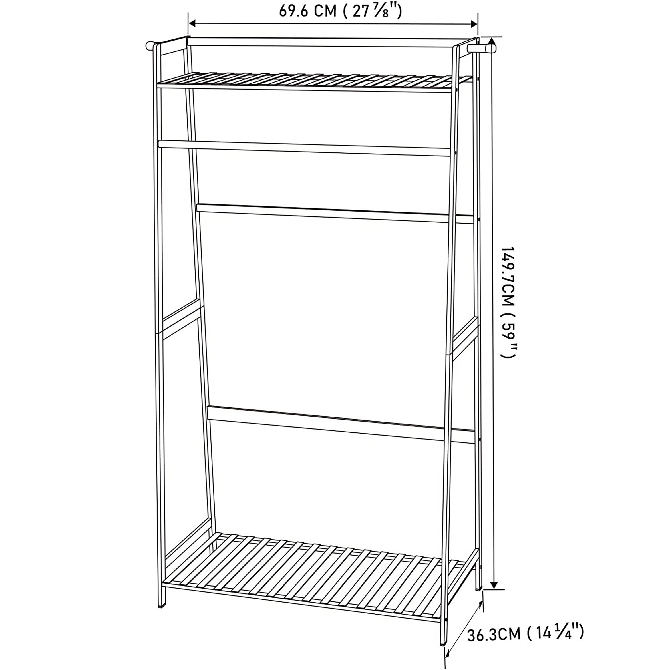 Wrightmaster White Wood Clothing Rack, Freestanding, 59-in Height