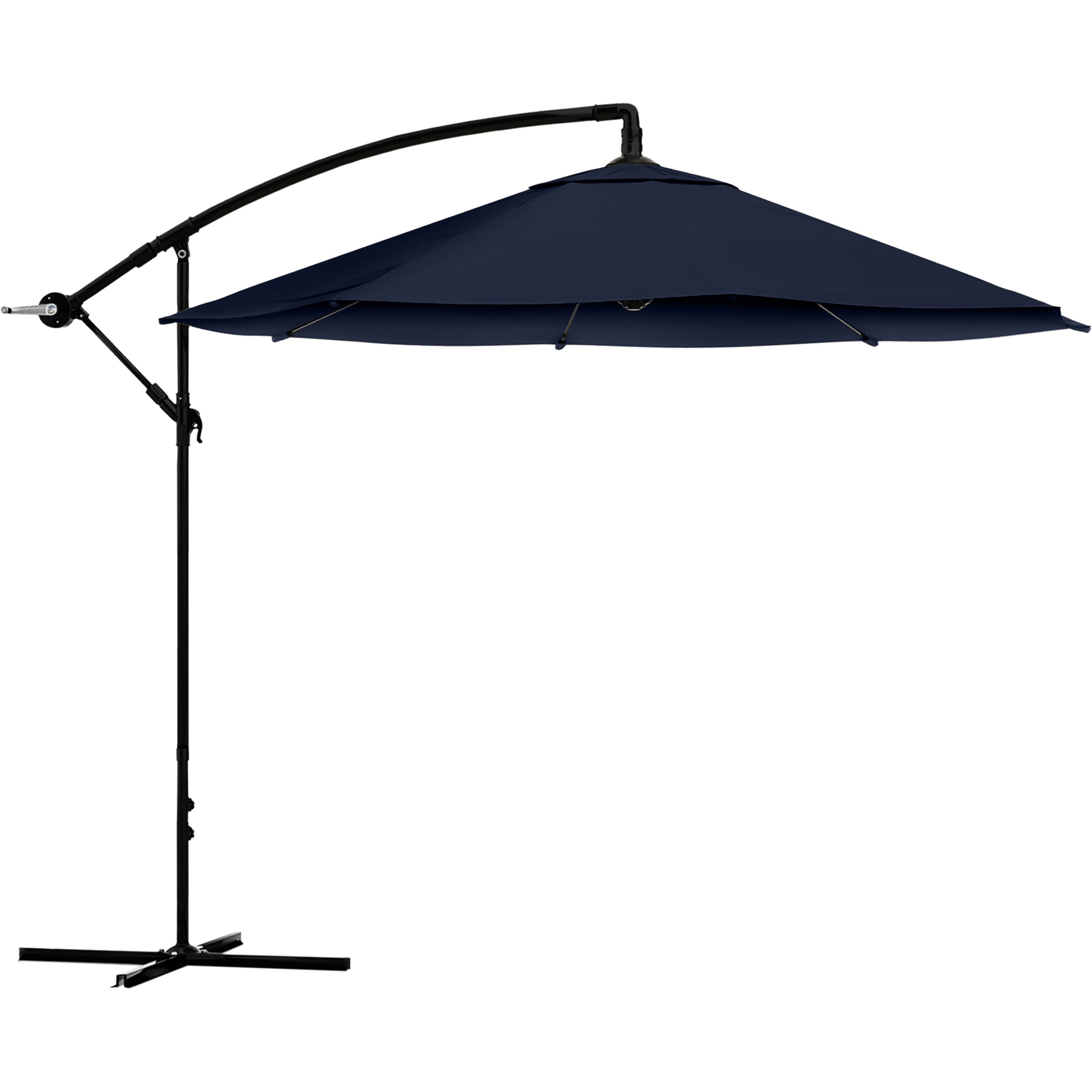 Pure Garden 50-LG1421 10-ft Steel Navy No-tilt Cantilever Patio Umbrella