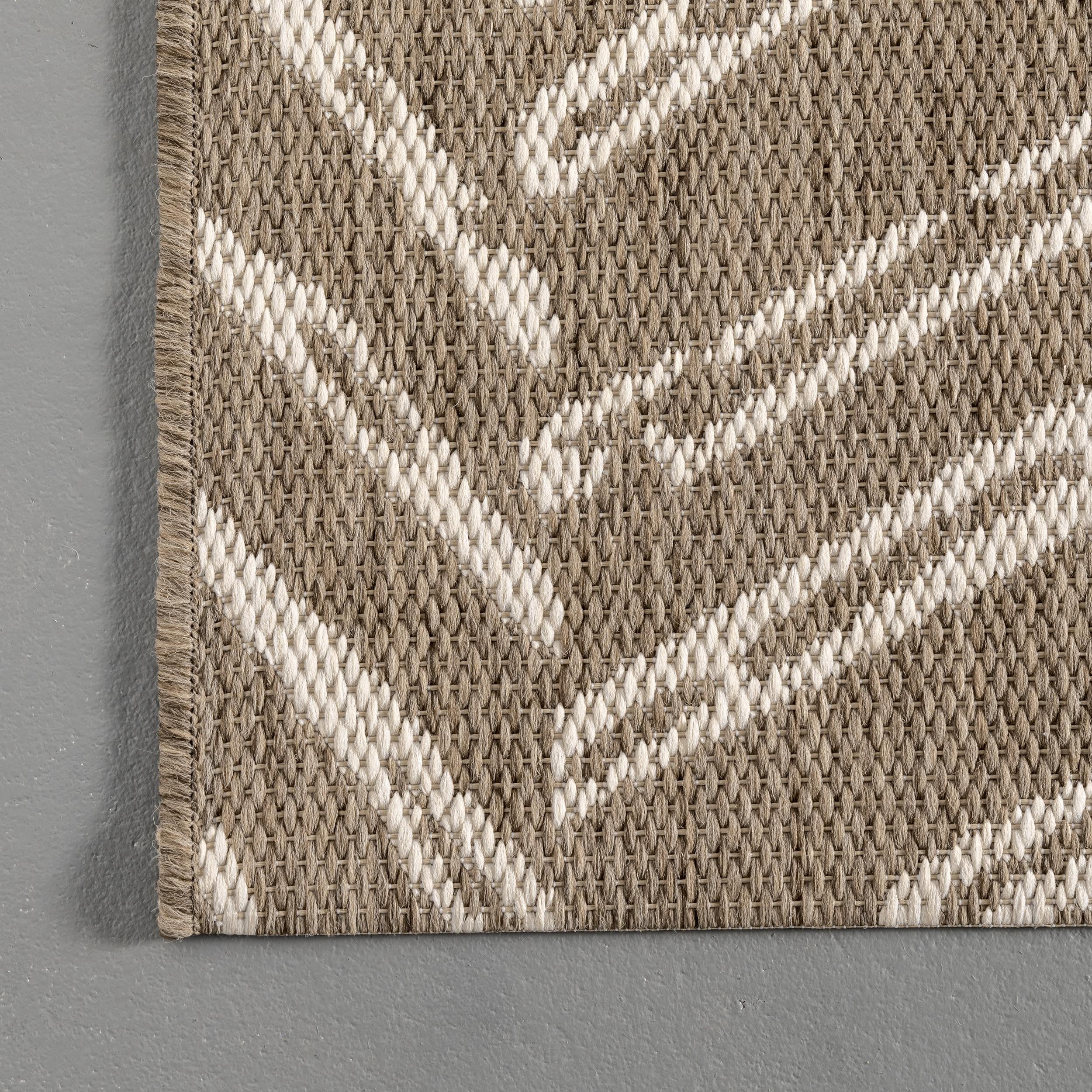 Macklin Brown Herringbone Synthetic Indoor/Outdoor Area Rug