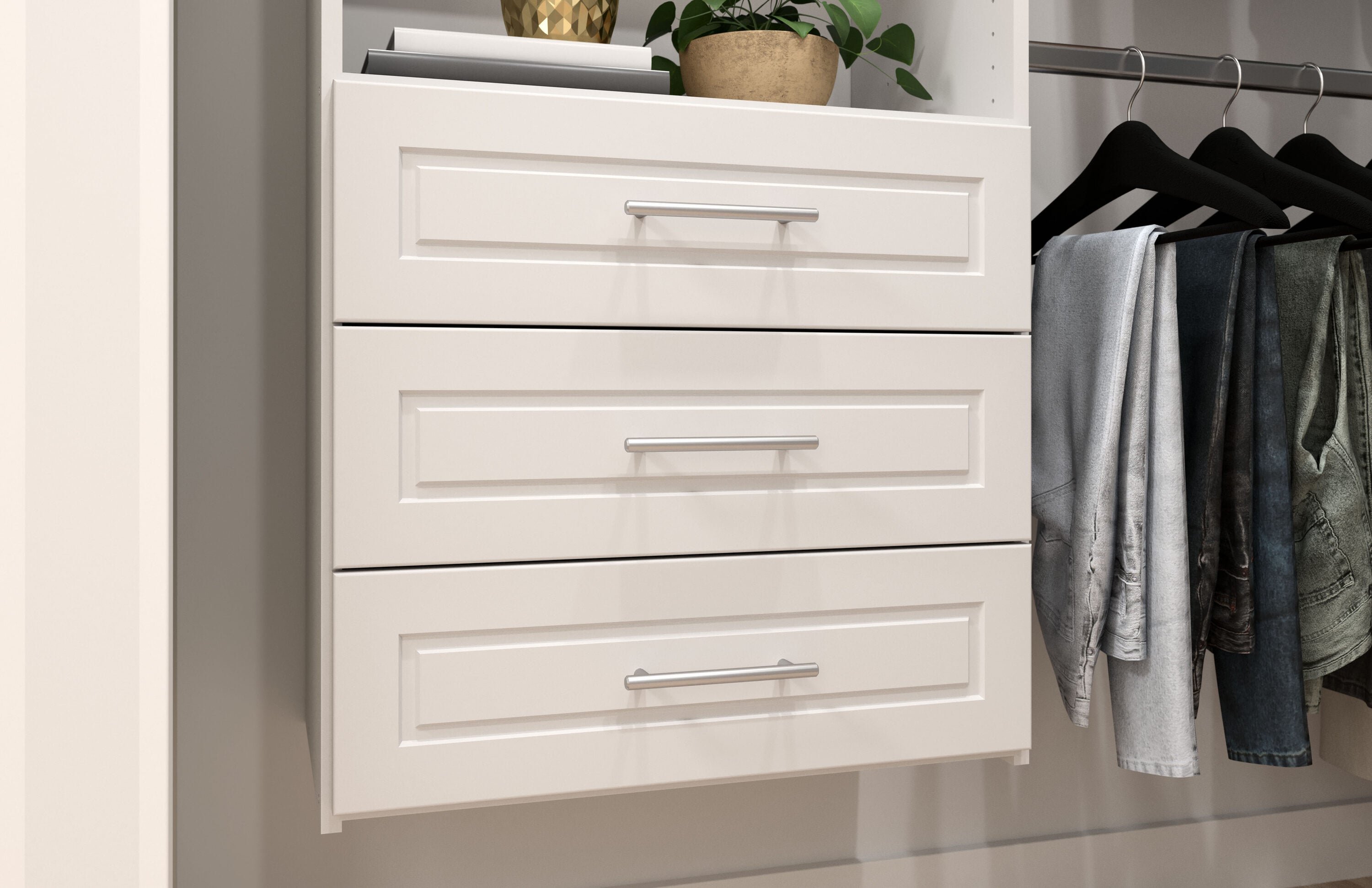 Easy Track 4 in. Deluxe Drawer - White