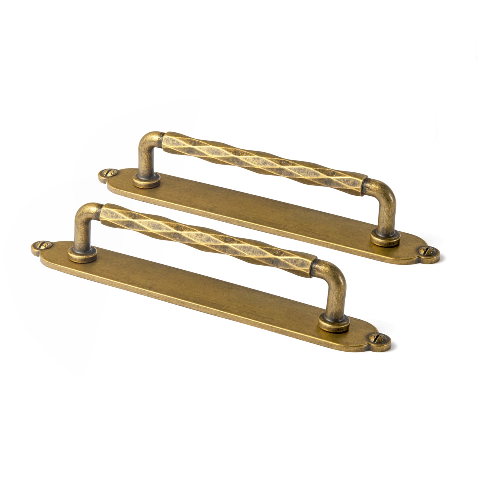 Miaokesen 5-1/16-in , 128mm Center to Center Antique Brass Cylindrical Bar Drawer Pull 2 -Pack #9638GT-G013-128-2