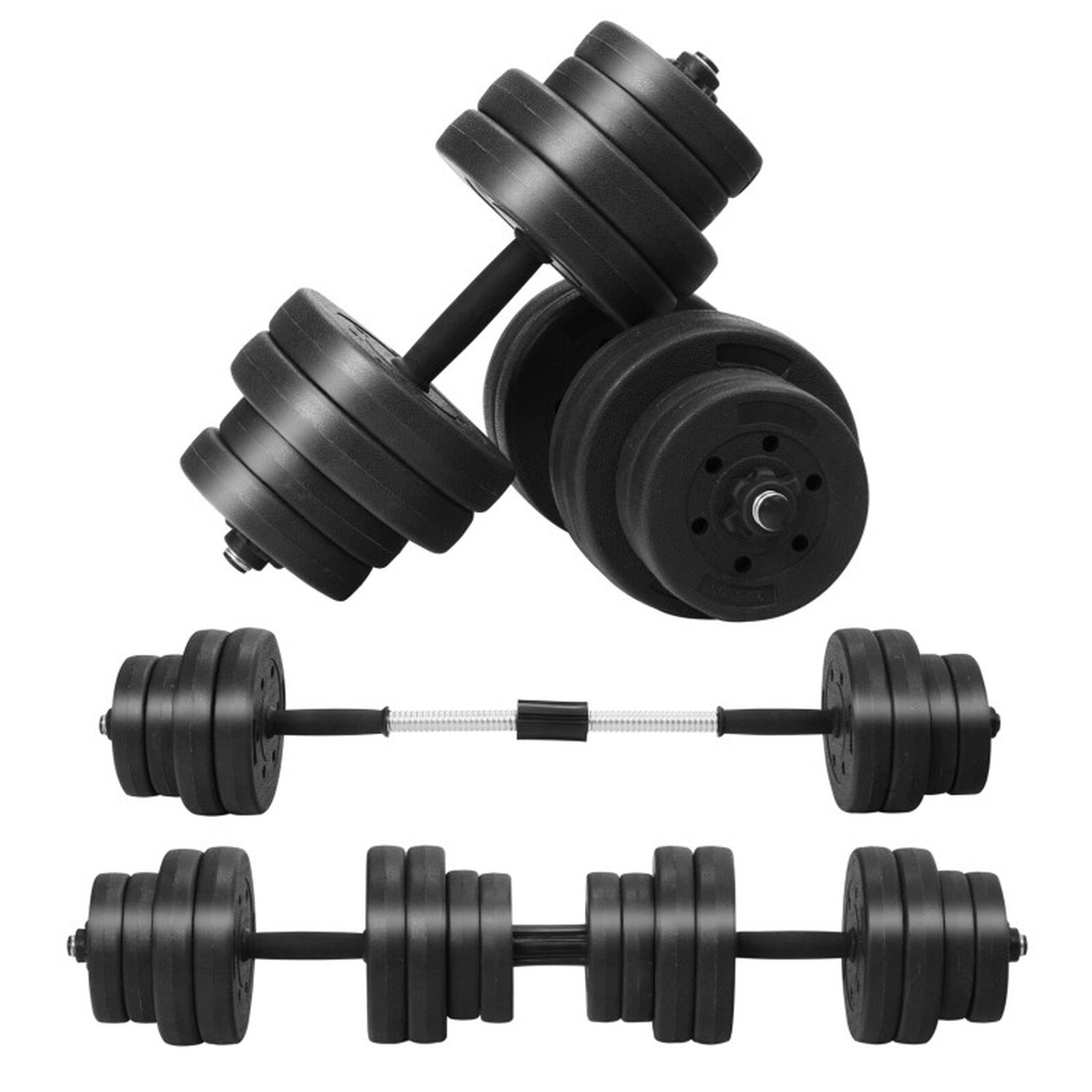 SUGIFT 66-lb Fitness Dumbbell Weight Set with Adjustable Weight Plates and Handle