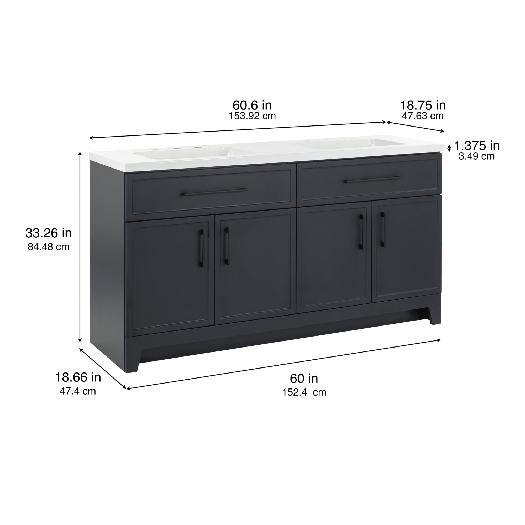 Style Selections LW24W60P2-DB-S Bath-Vanity-Combo - View #4