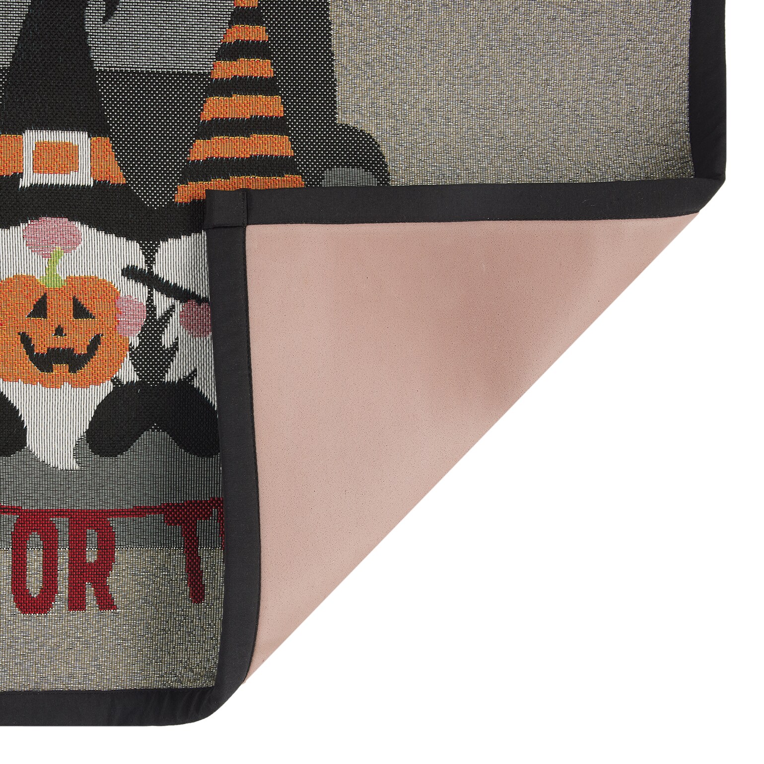 Haunted Living 2-ft x 3-ft Black/Orange/White Rectangular Indoor Door Mat  in the Mats department at