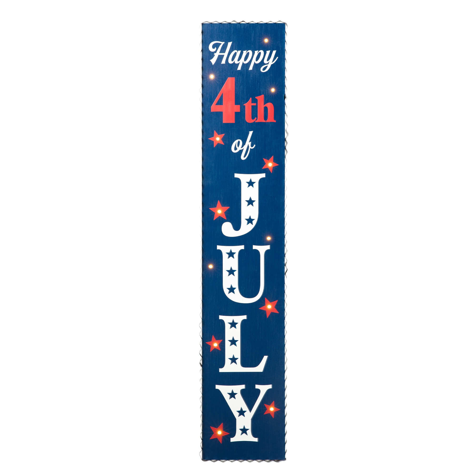 Glitzhome 2015600007 Wood Outdoor Free standing decoration Stars 4th of July Decor