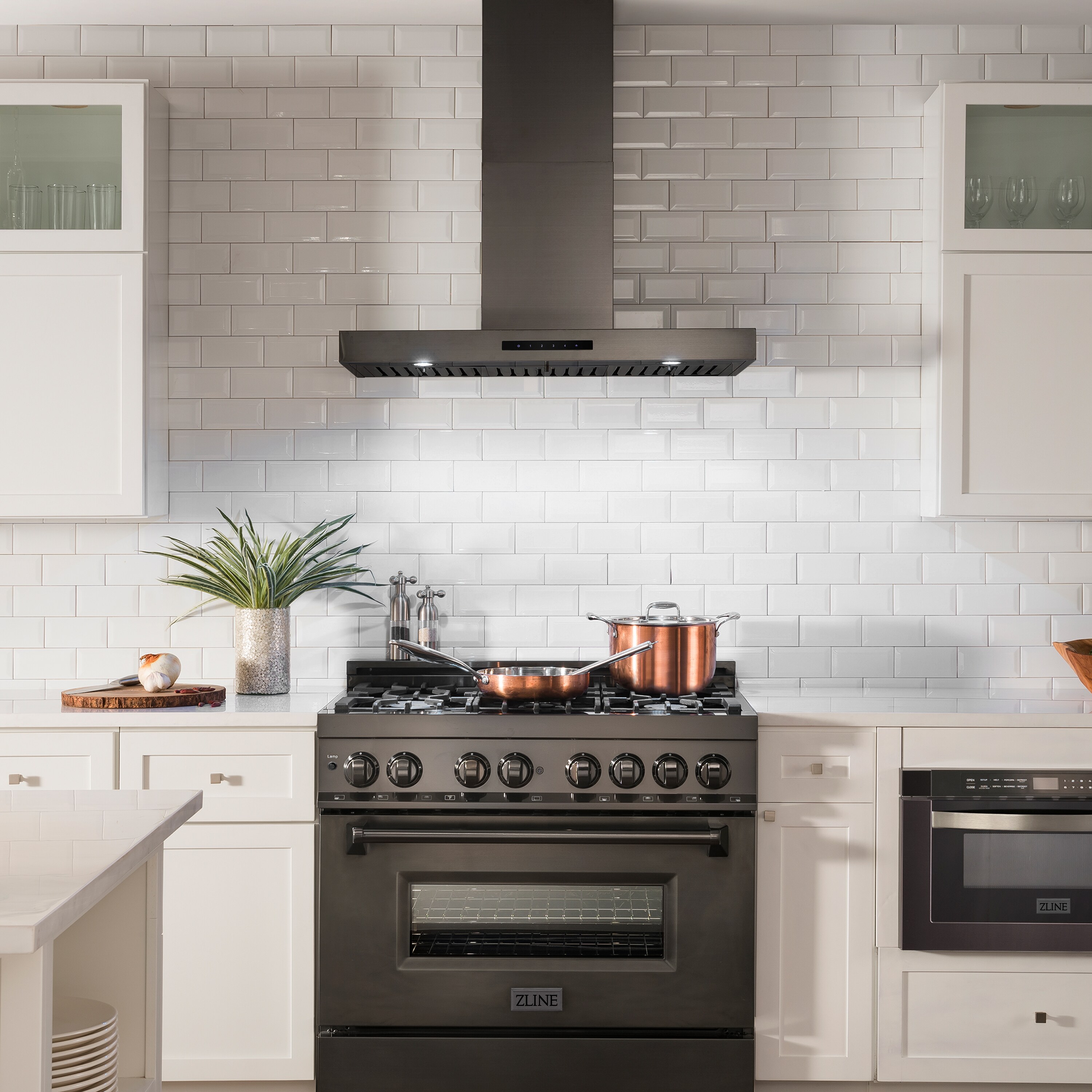 zline black stainless range