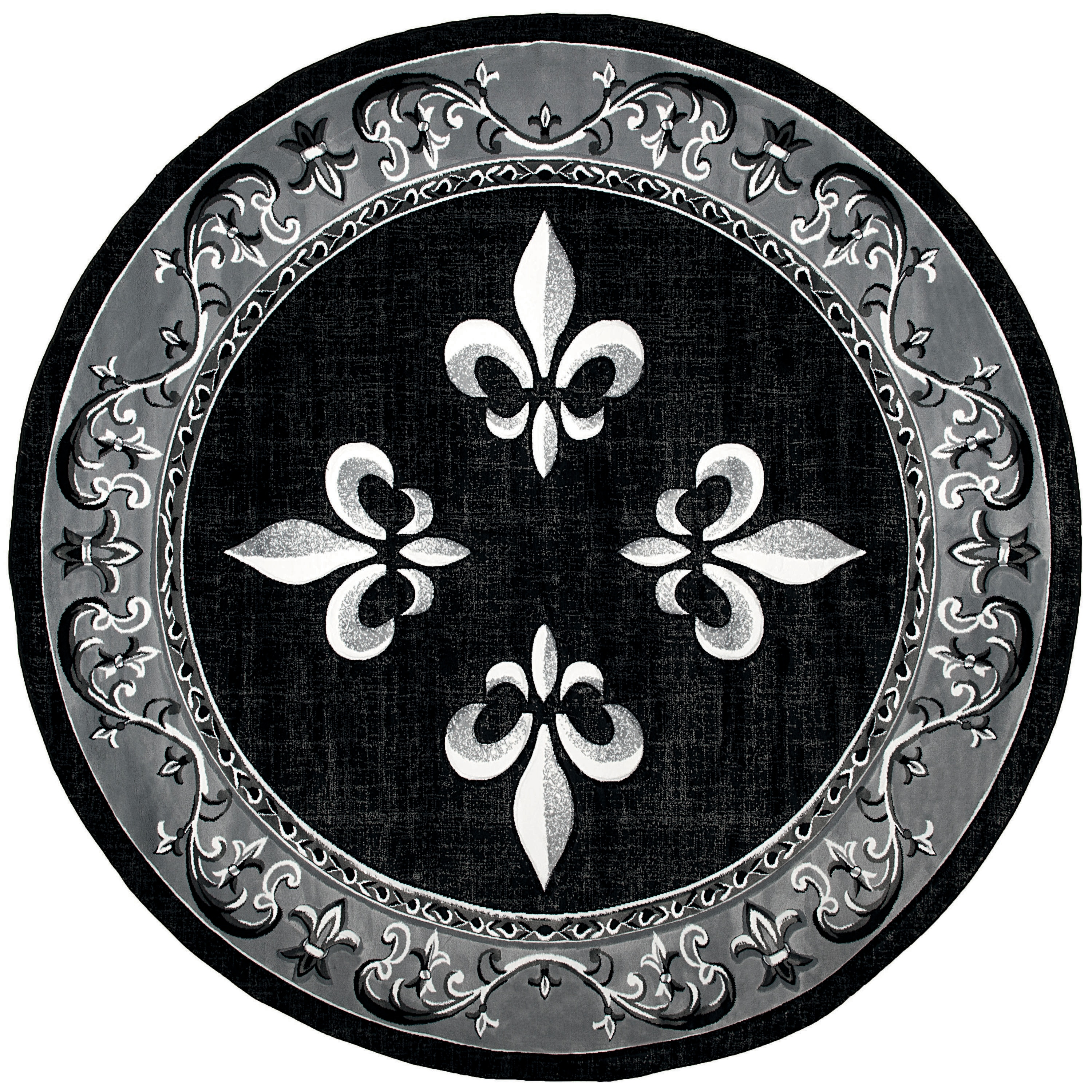 United Weavers Of America 2050 11070 88R Bristol 8 x 8 (ft) Polypropylene Black Round Indoor Border Area rug