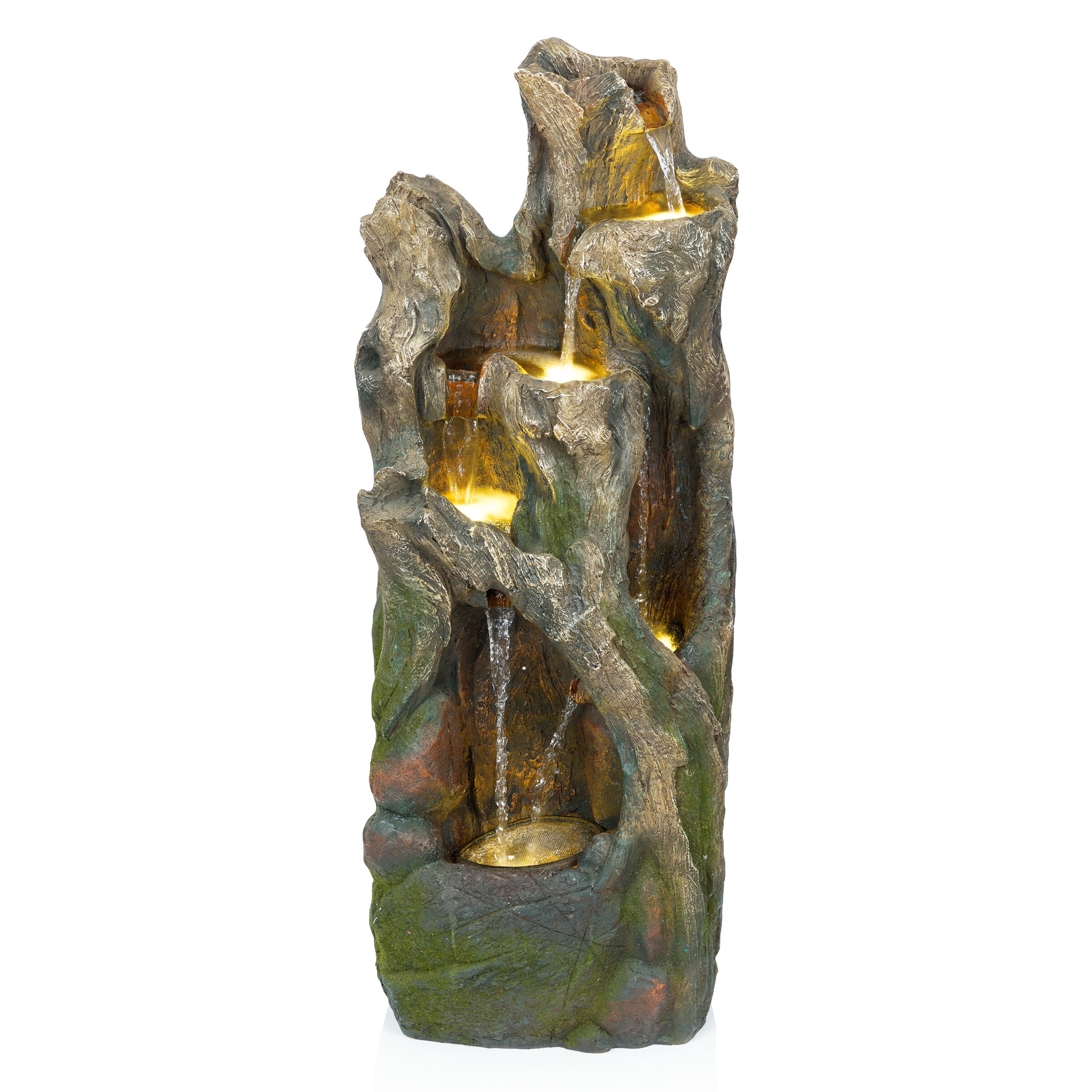 Alpine Corporation WIN1606 40-in H Resin Tiered Outdoor Fountain Pump Included