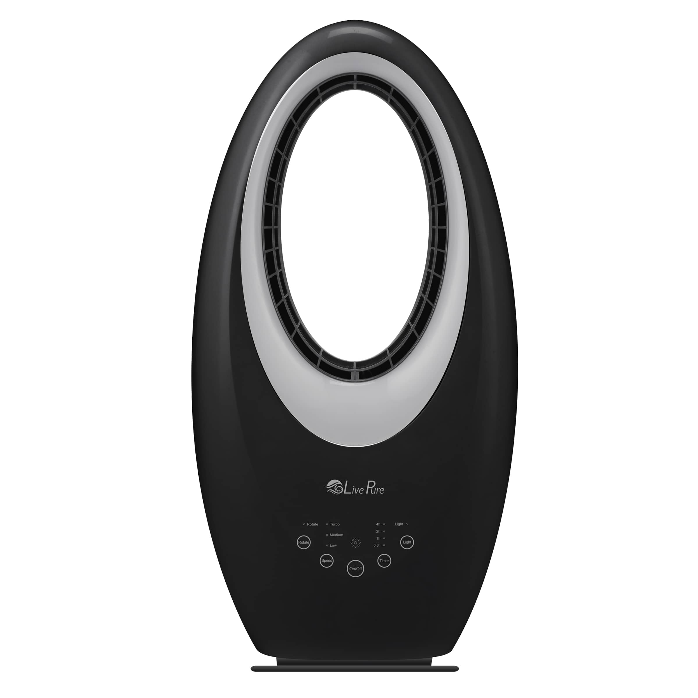 LivePure LP1800FAPA-B Bladeless Oscillating 3 Speed  Fan with Filter Touch Control And Aroma Tray - Black