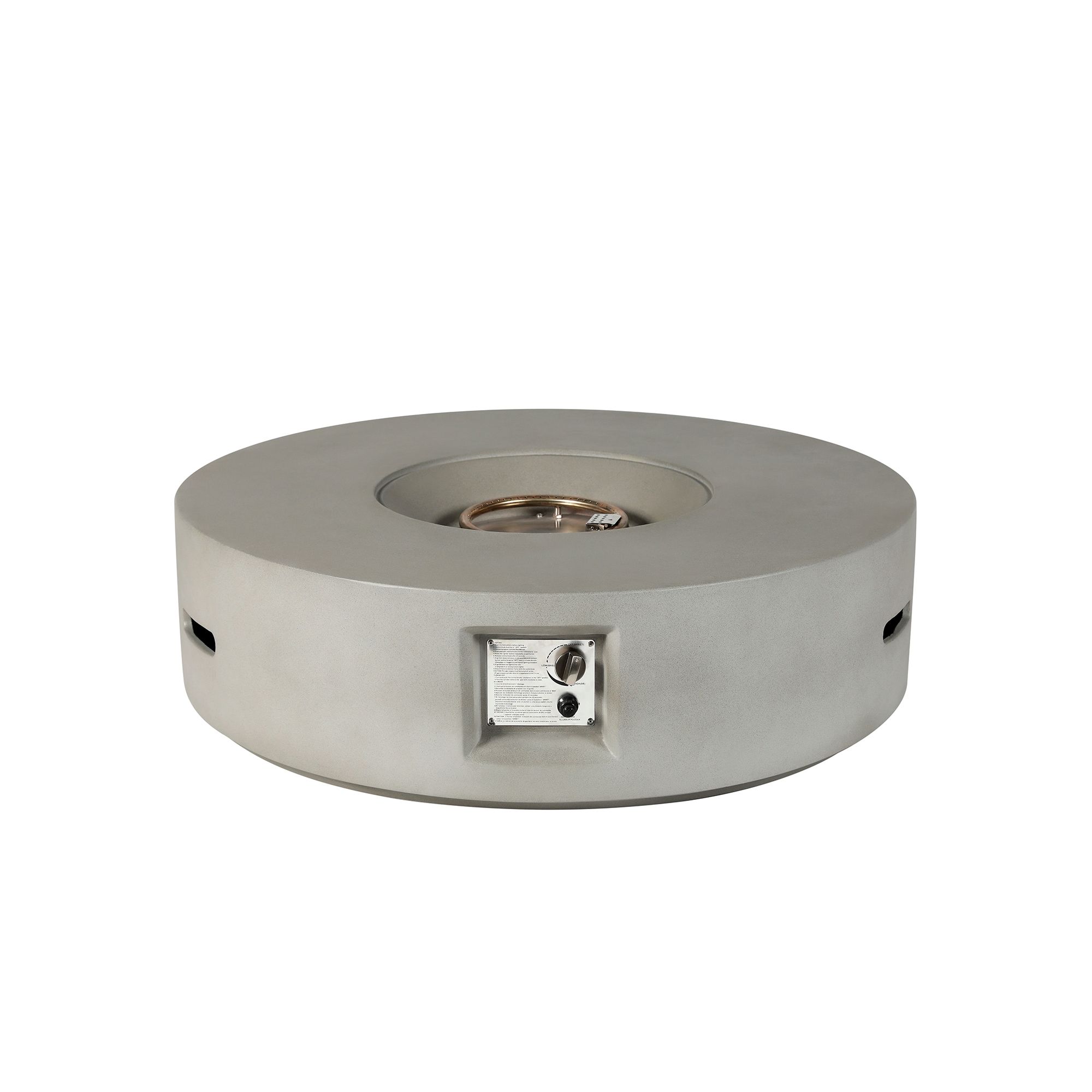 Lexora LB107042RJ00000 Brillare 42-in W Light Grey Portable Stainless steel Round Liquid propane Fire pit