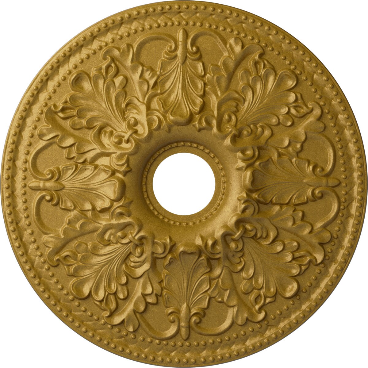 Ekena Millwork CM23ASPGS Ashley 23.875-in W x 23.875-in L Painted Pharaohs Gold Polyurethane Whole Ceiling Medallion