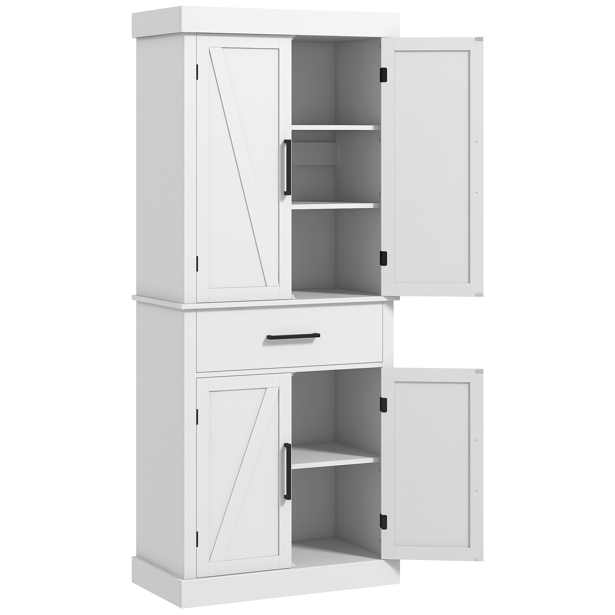 Flynama SH229637 Contemporary/Modern White Pantry