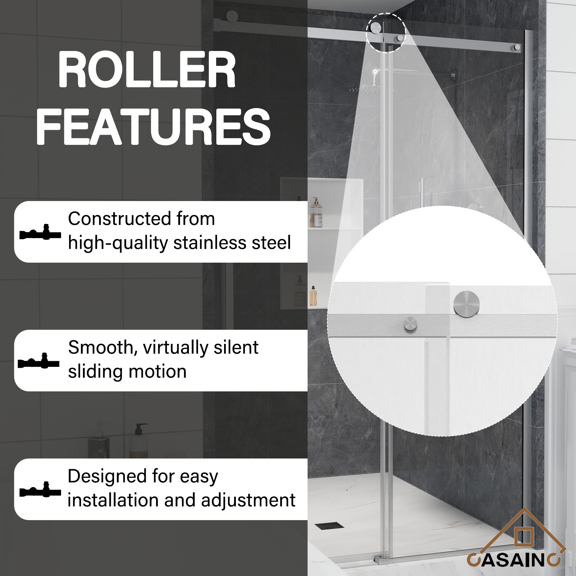 CASAINC WF-HW64426-LA Shower-Doors - View #5