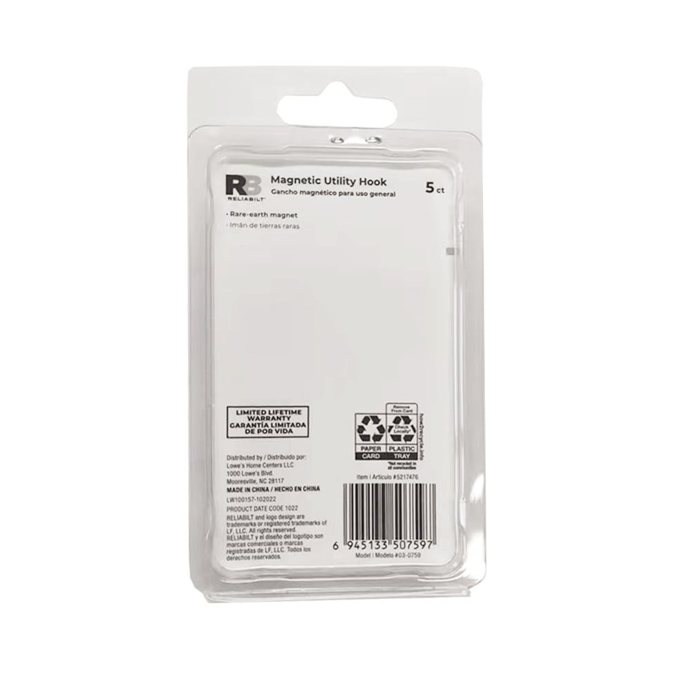 Learning Resources Original Magnetic Hooks, White - 5 count