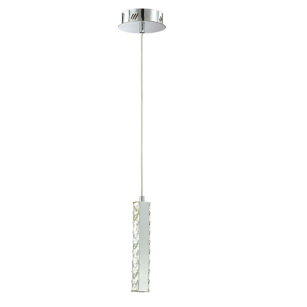 Eurofase 20400-019 Cronos 6-Light Chrome Transitional Crystal Rectangle Pendant Light