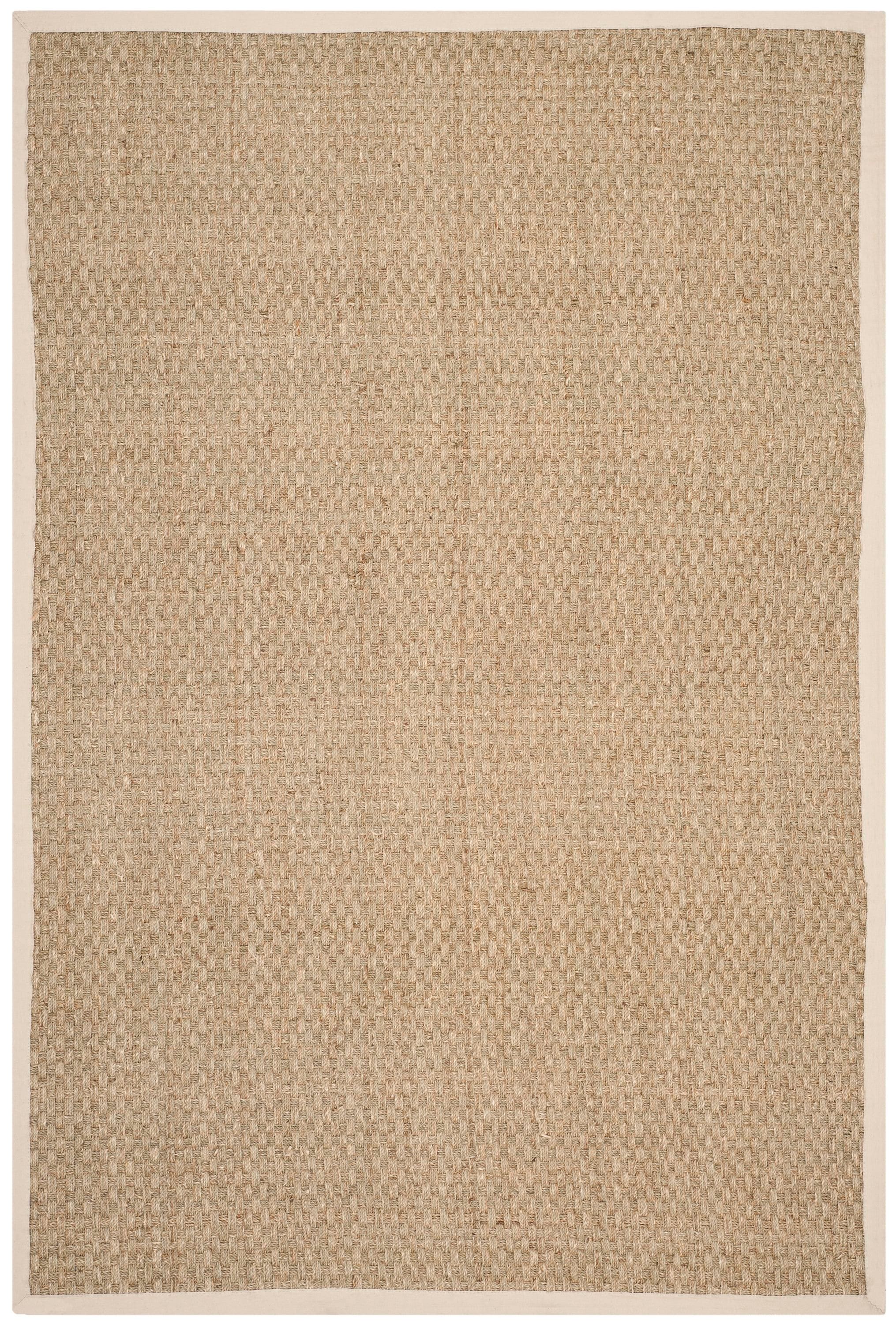 Safavieh NF114J-6 Natural Fiber Hampton 6 x 9 (ft) Loomed Seagrass Natural/Ivory Rectangular Indoor Solid Coastal Area rug