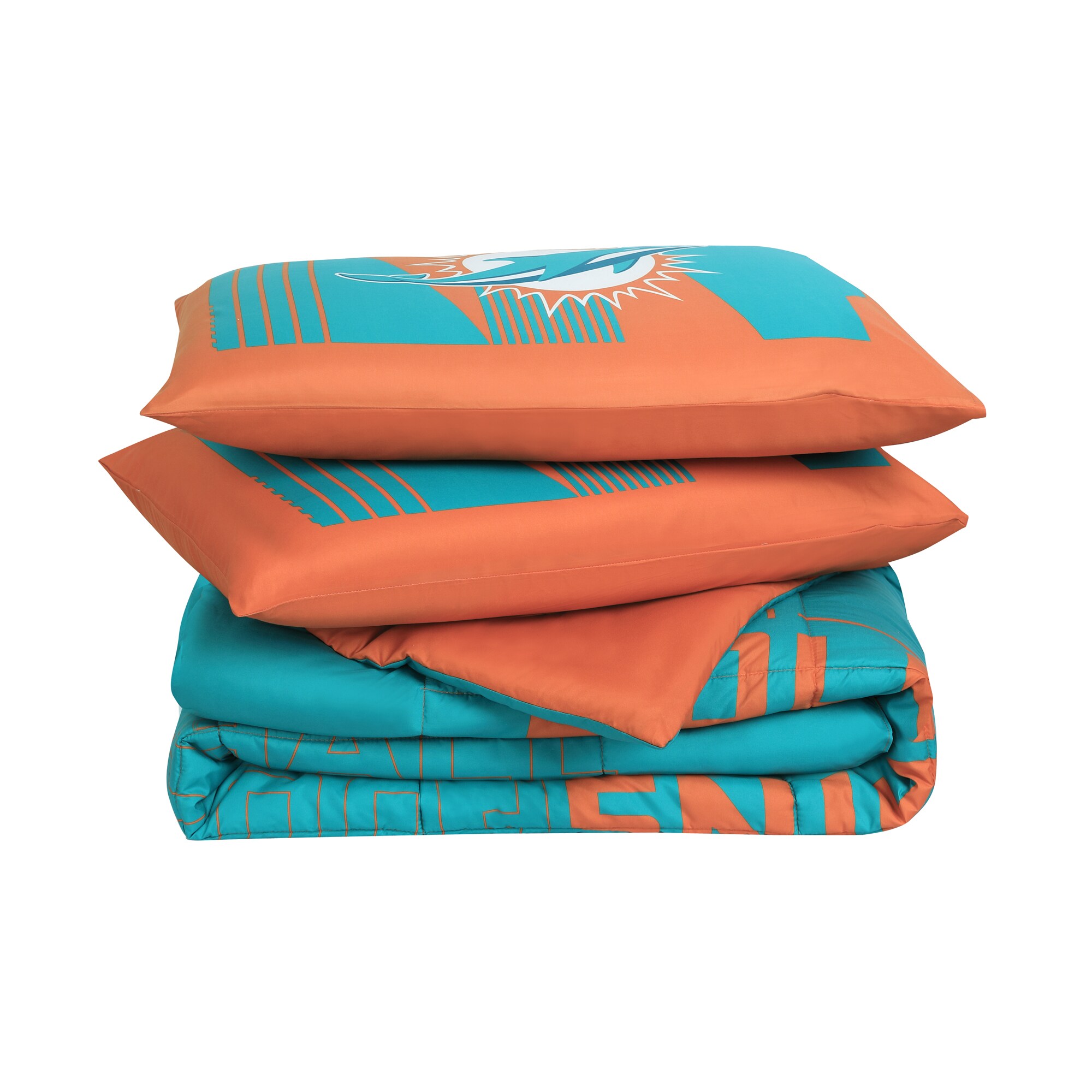 Cathay Sports Miami Dolphins 5-Piece Aqua/Orange Queen Bundle Set in the  Bedding Sets department at