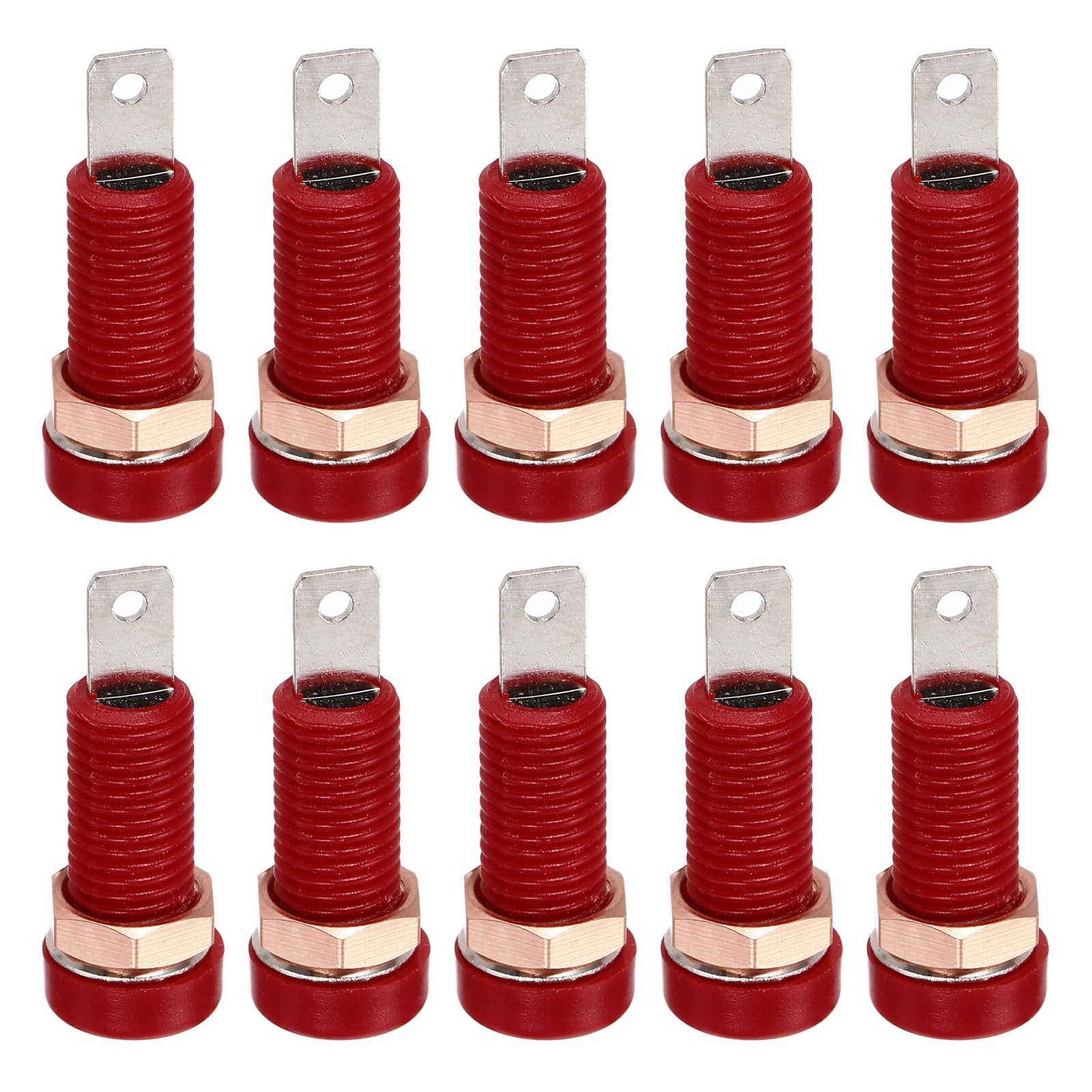 Unique Bargains 10pcs Banana Jack 24A 8 x 4mm Insert Mounting/Brass ...