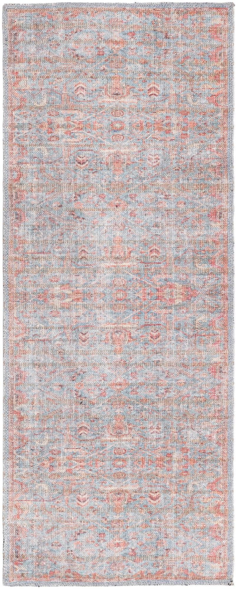 Antique Blue Nostalgia Floral Runner Rug 2' x 5' Machine Washable