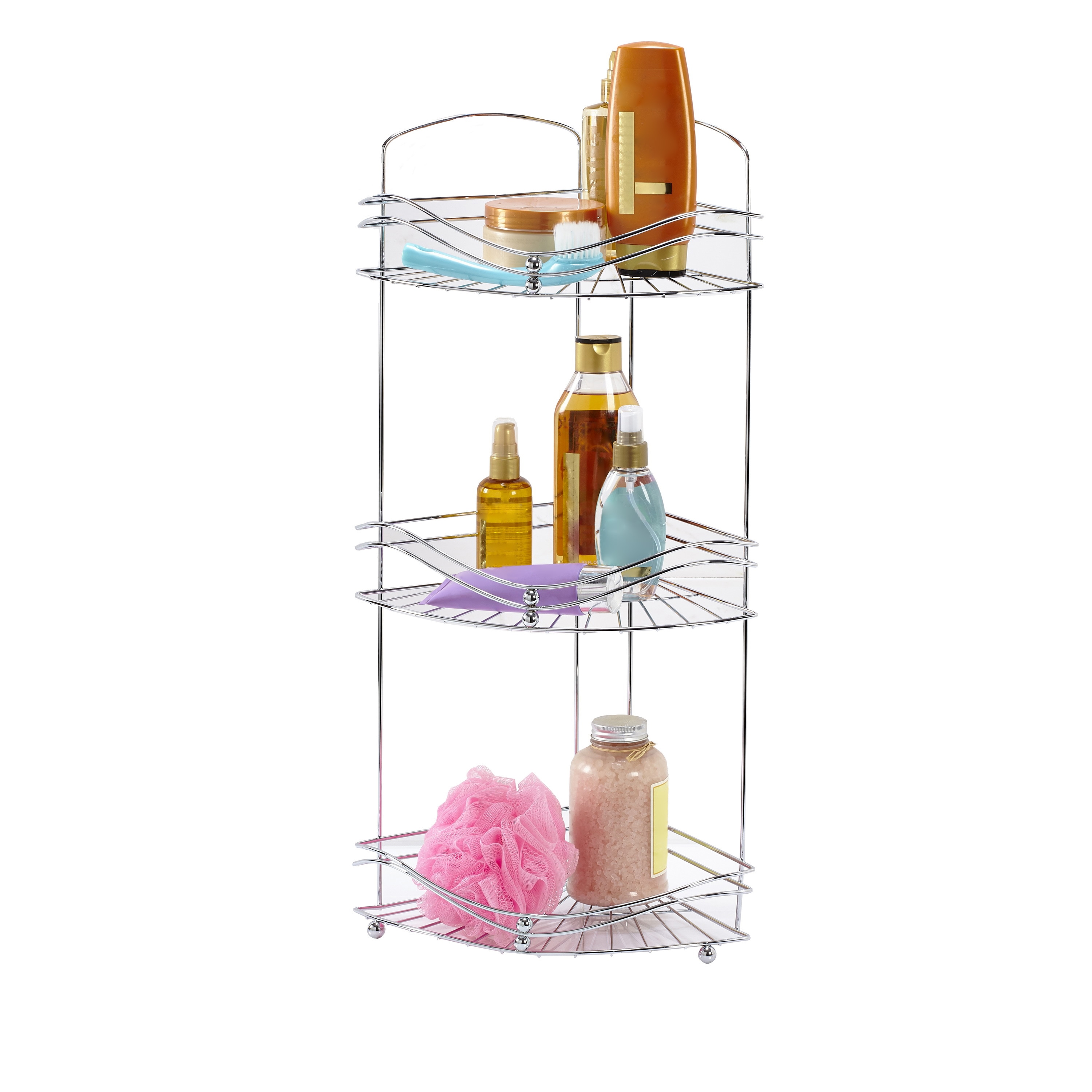 Bath Bliss Silver Aluminum 2-Shelf Hanging Shower Caddy 5.12-in x 11.42-in  x 27.17-in in the Bathtub & Shower Caddies department at