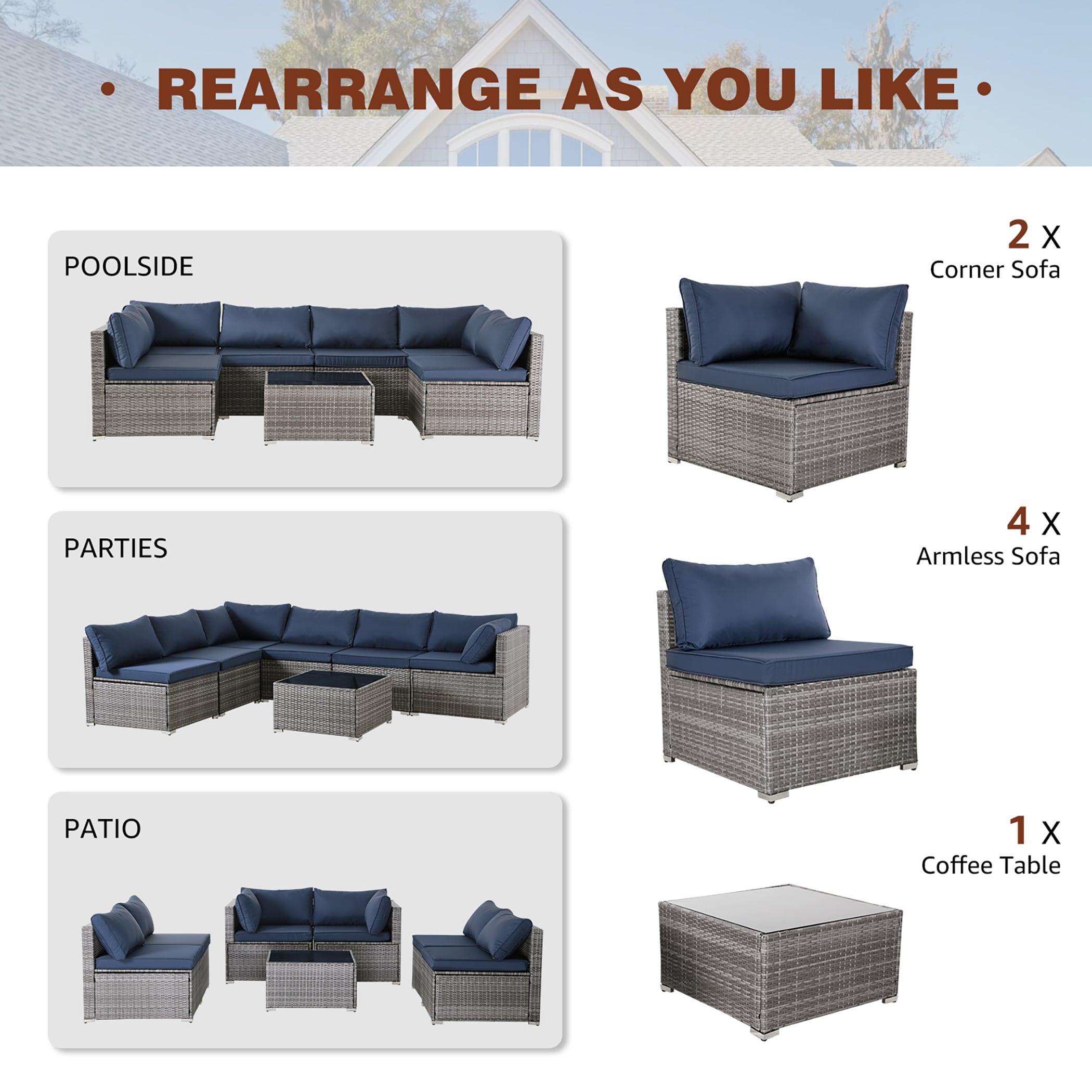 FOREST HOME FH-ZJ03BKBL Patio-Conversation-Sets - View #2